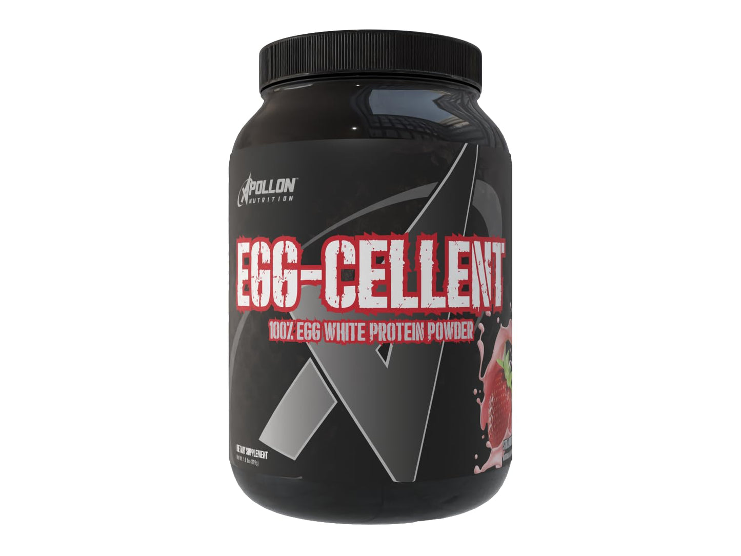 Apollon Nutrition Egg-Cellent Egg White Protein Powder, 26 Servings, Strawberry Cream