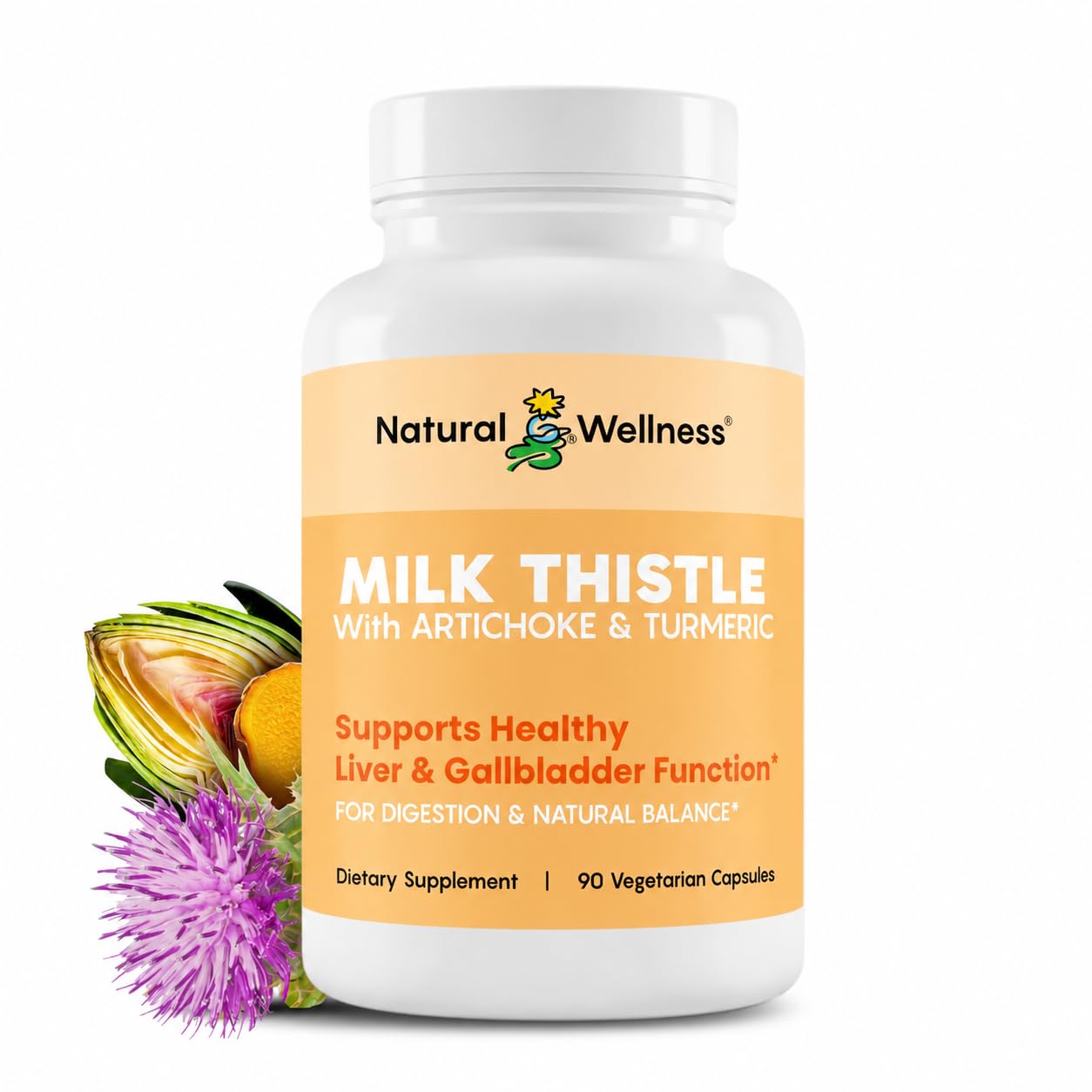 Natural Wellness Advanced Milk Thistle with Artichoke & Turmeric Capsule 90 Count