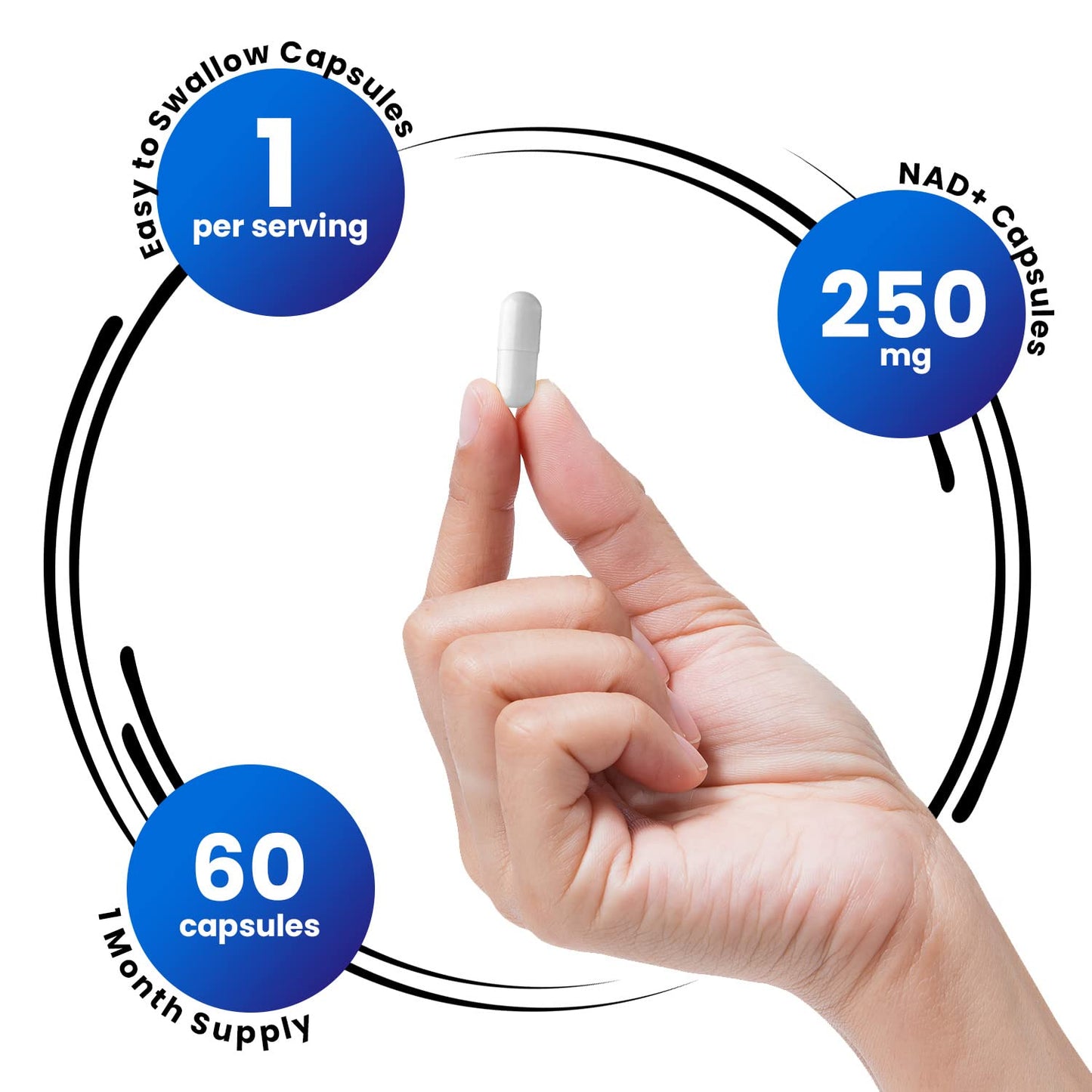 Genex Formulas NAD+ 250mg Capsule, 60 Capsules