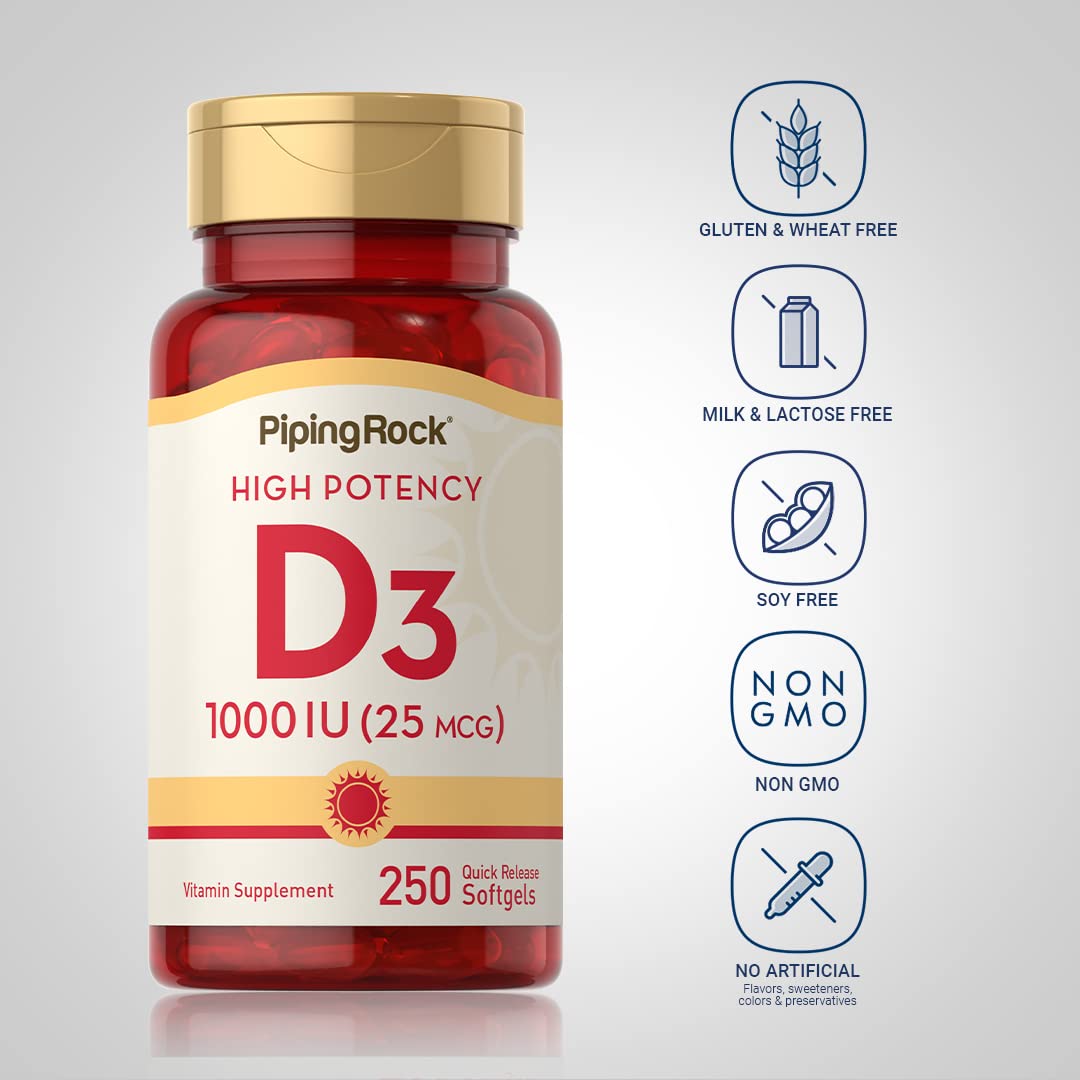 Piping Rock Vitamin D3 1000IU Softgels 250