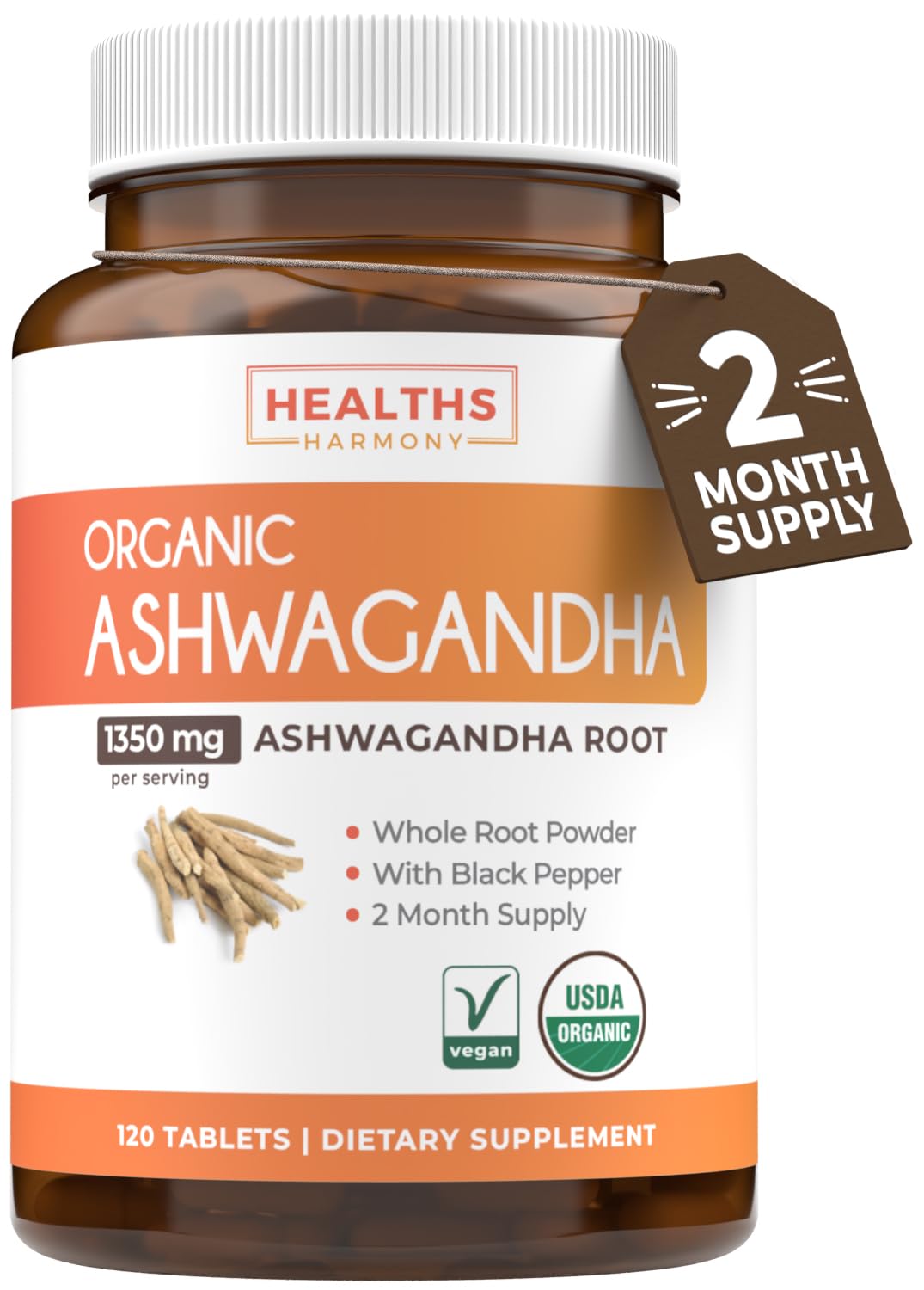 Healths Harmony Ashwagandha Supplement Tablets 120