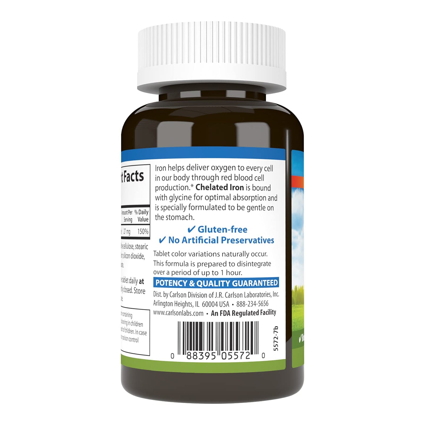 Carlson Chelated Iron 27mg, 250 Tablets