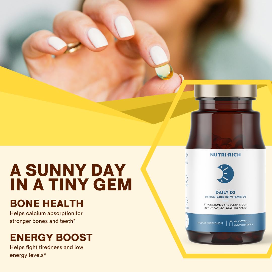 Nutri-Rich Vitamin D3 2000 IU (50 mcg) Softgels, 90 Count