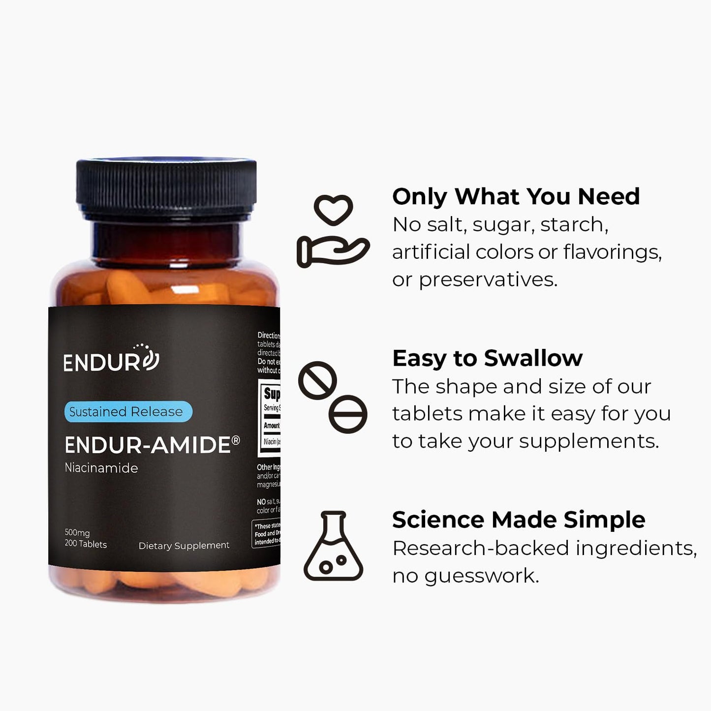 Endurance Products ENDUR-Amide Niacinamide SR 500 mg 200 Tablets