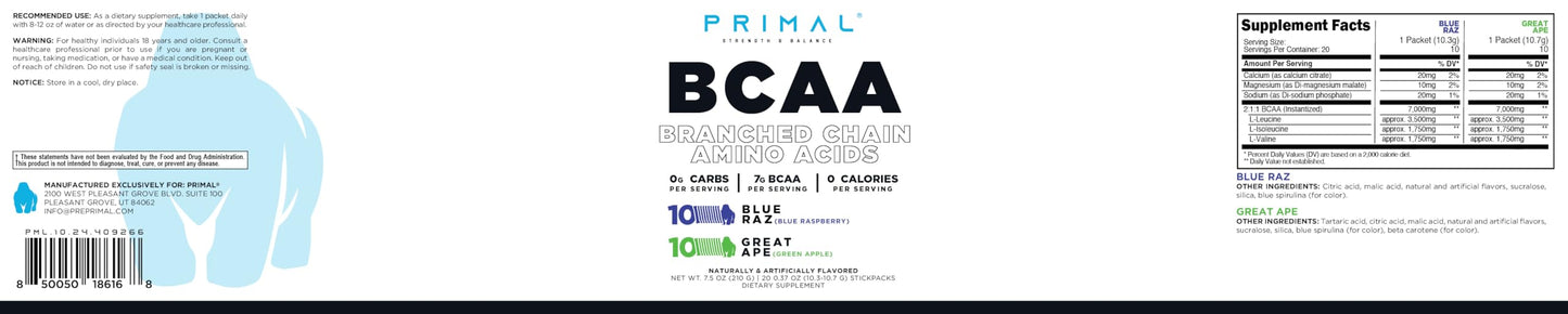 Primal BCAA Powder 7.5 Ounce