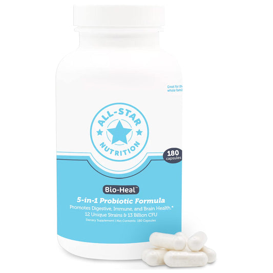 All-Star Nutrition 5-in-1 Bio-Heal Probiotic Capsules, 180 Capsules