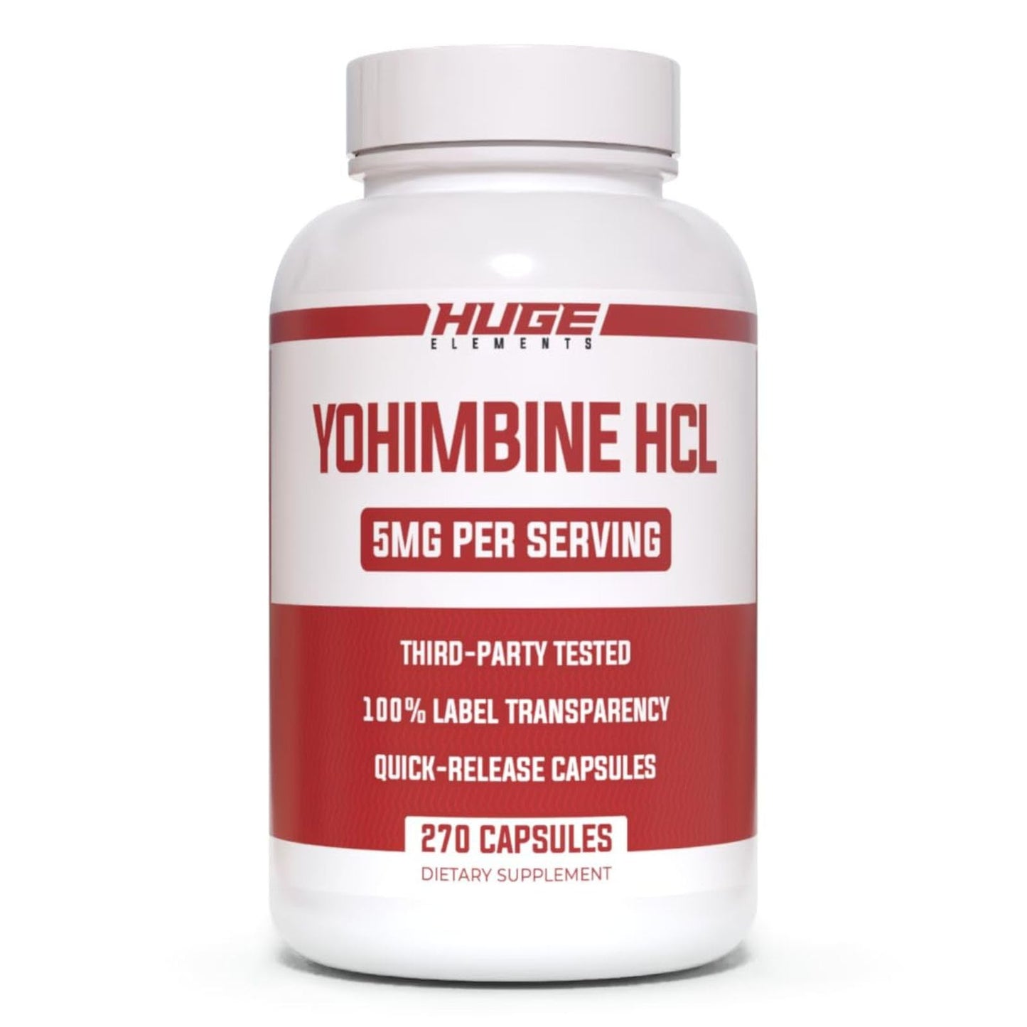 Huge Supplements Yohimbine HCl 5mg Capsule, 270 Veg Capsules