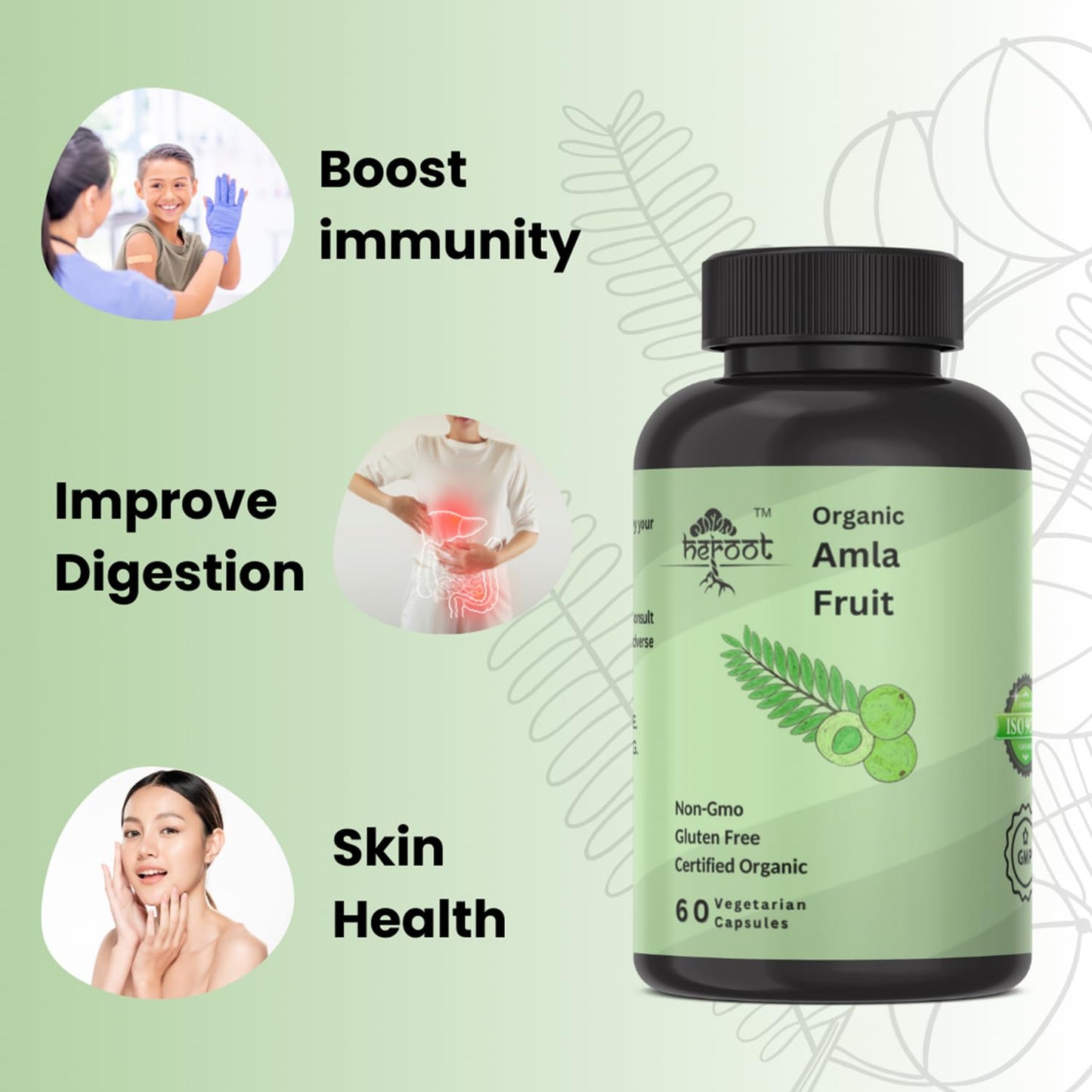 Heroot Organic Amla Capsule 120 Count
