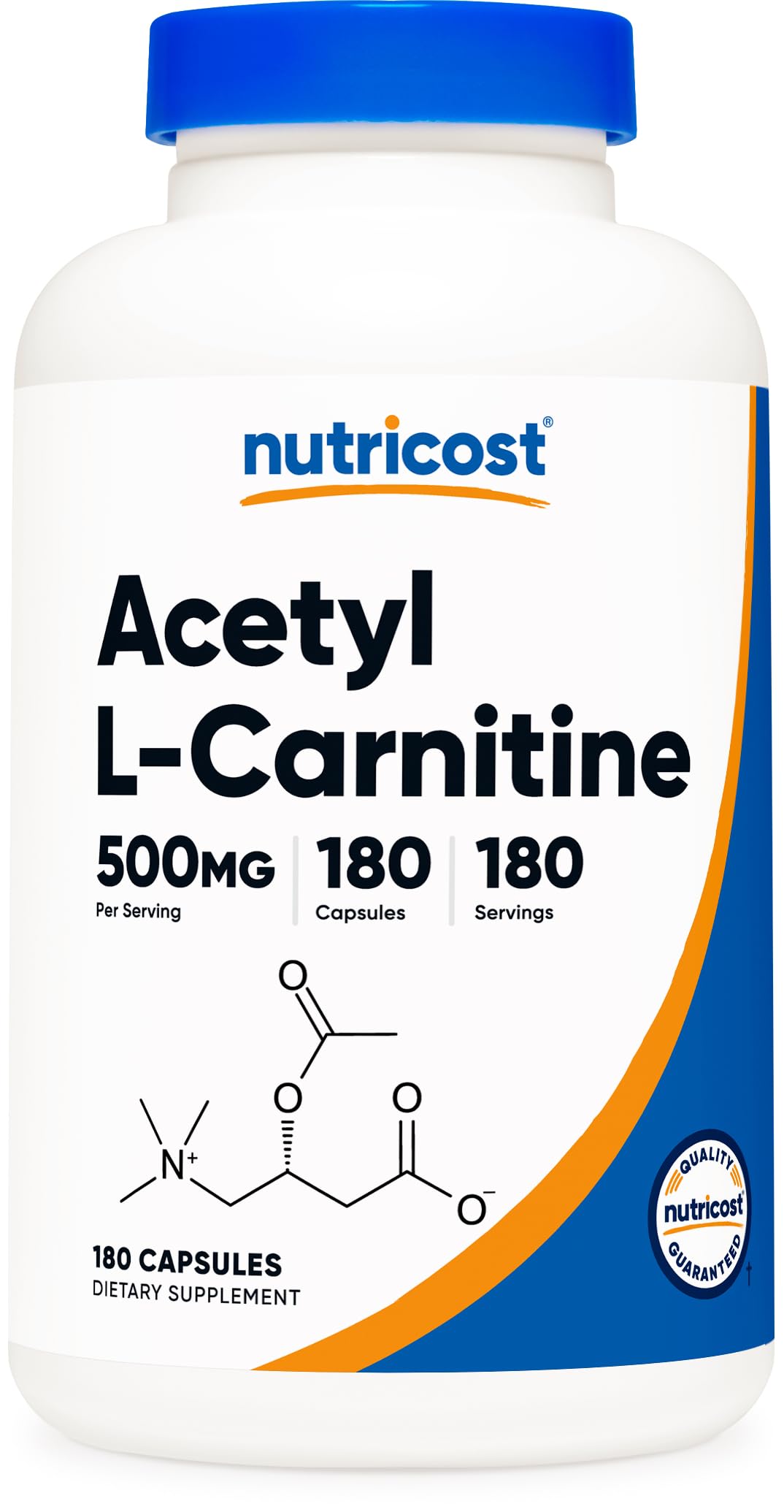 Nutricost Acetyl L-Carnitine (ALCAR) 500mg Capsules, 180 Count