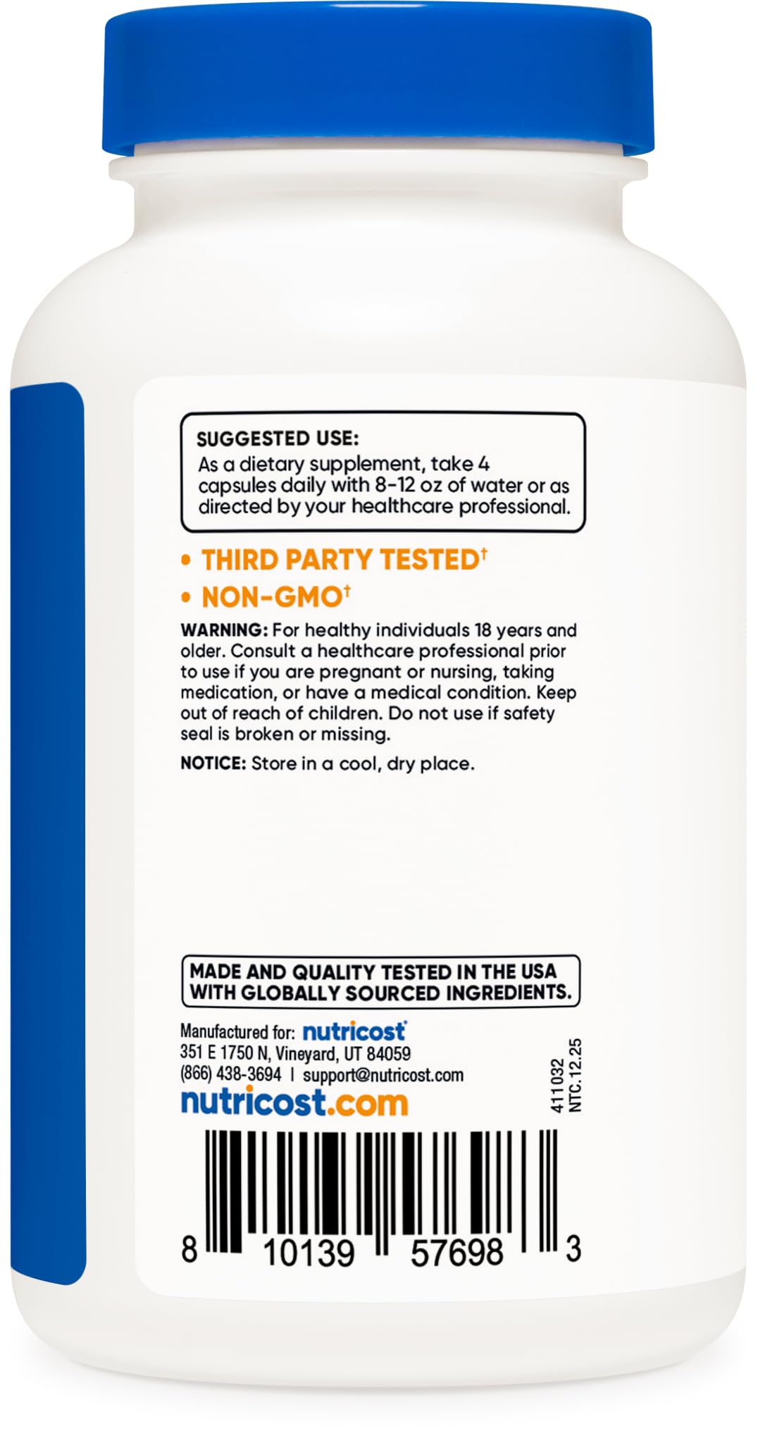 Nutricost Calcium Hydroxyapatite Capsules, 120 Count
