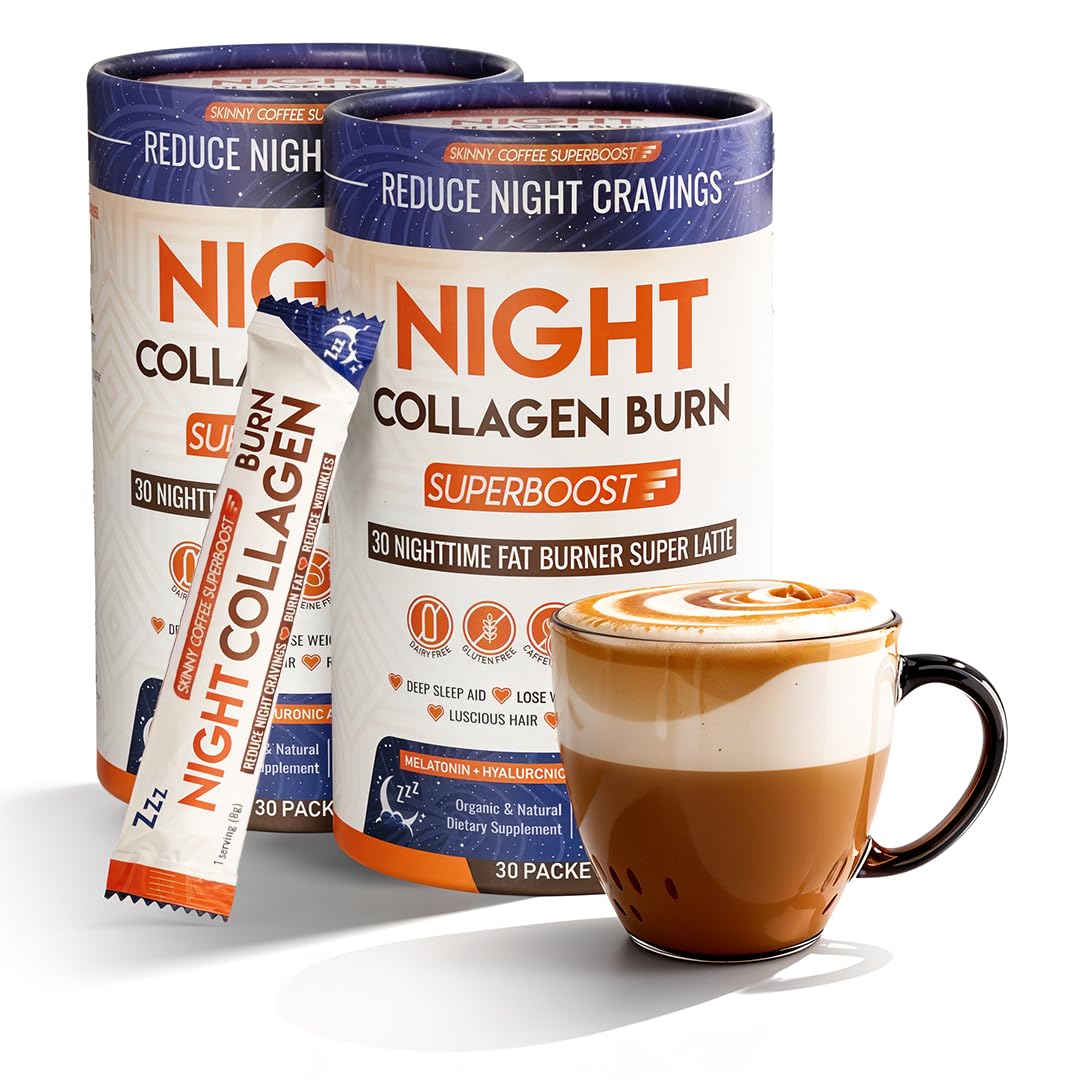 Skinny Coffee SuperBoost Night Collagen Burn Powder 60 Servings