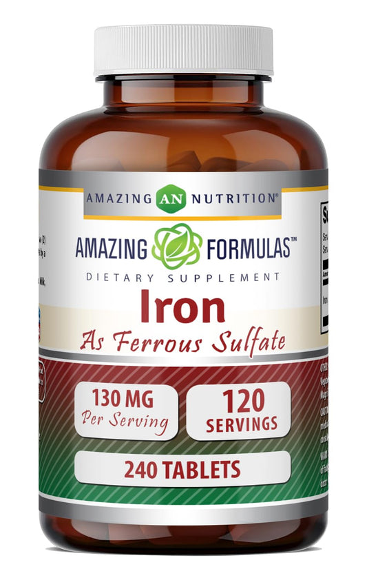Amazing Nutrition Iron as Ferrous Sulfate Supplement Tablet 1 Count