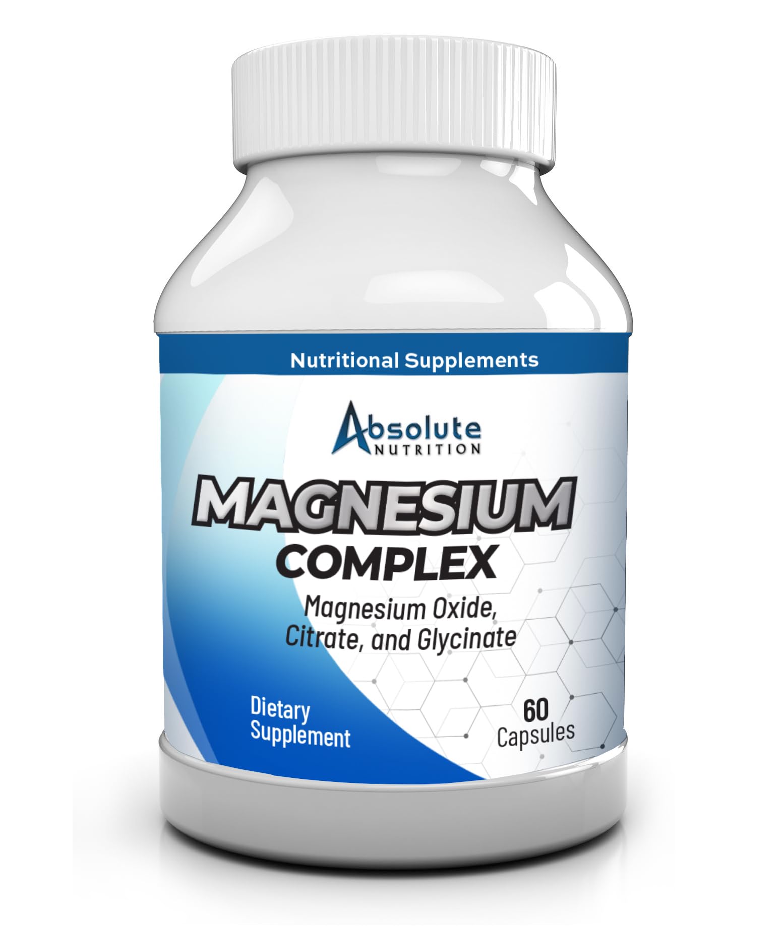 Absolute Nutrition Magnesium Complex - Magnesium Oxide, Citrate, and Glycinate Capsules, 60 Count