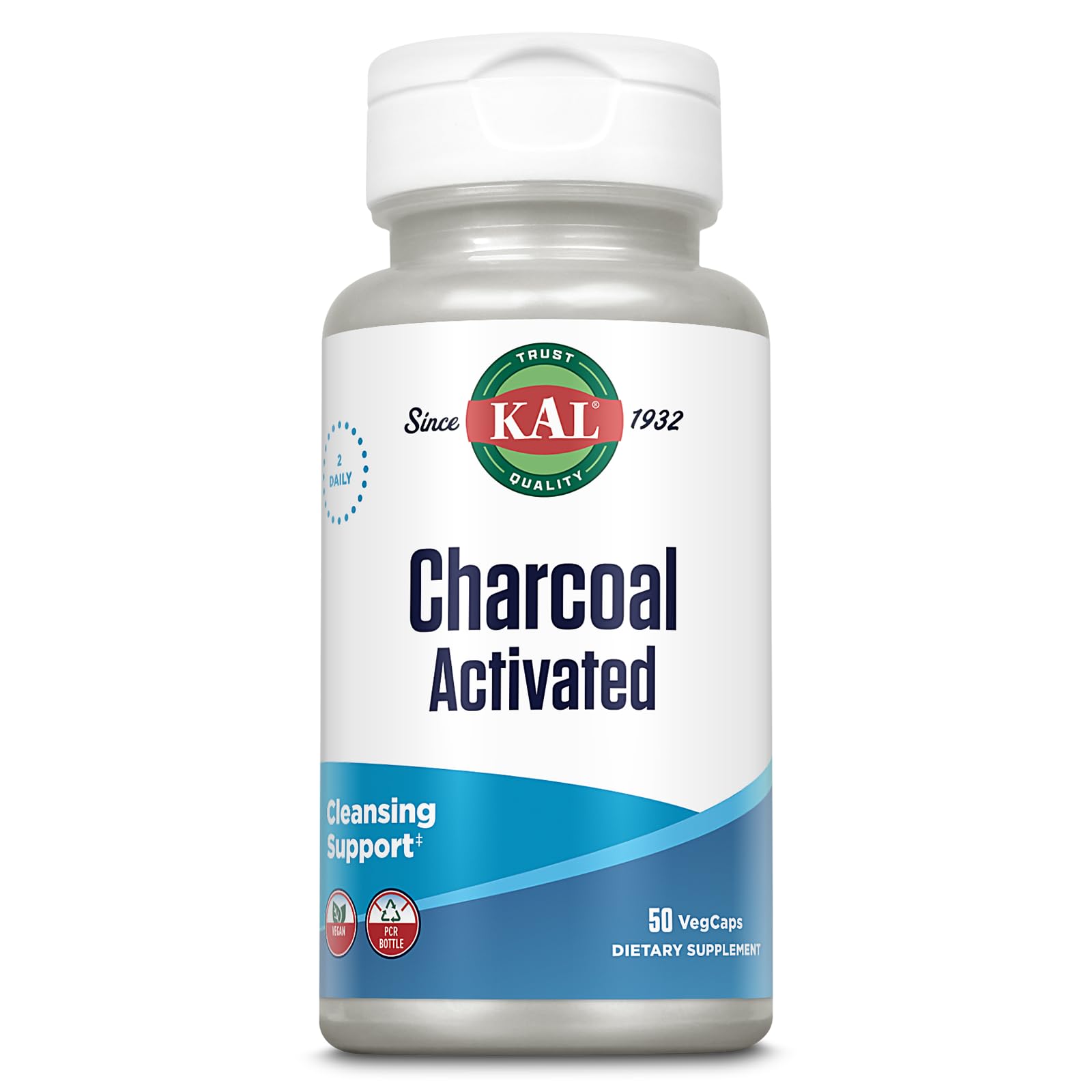 KAL Activated Charcoal Capsules 50 Count