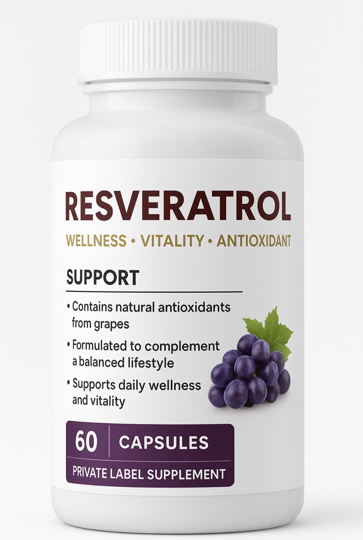 Generic Resveratrol Capsule, 60 Count