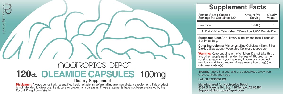 Nootropics Depot Oleamide Capsules 120 Count