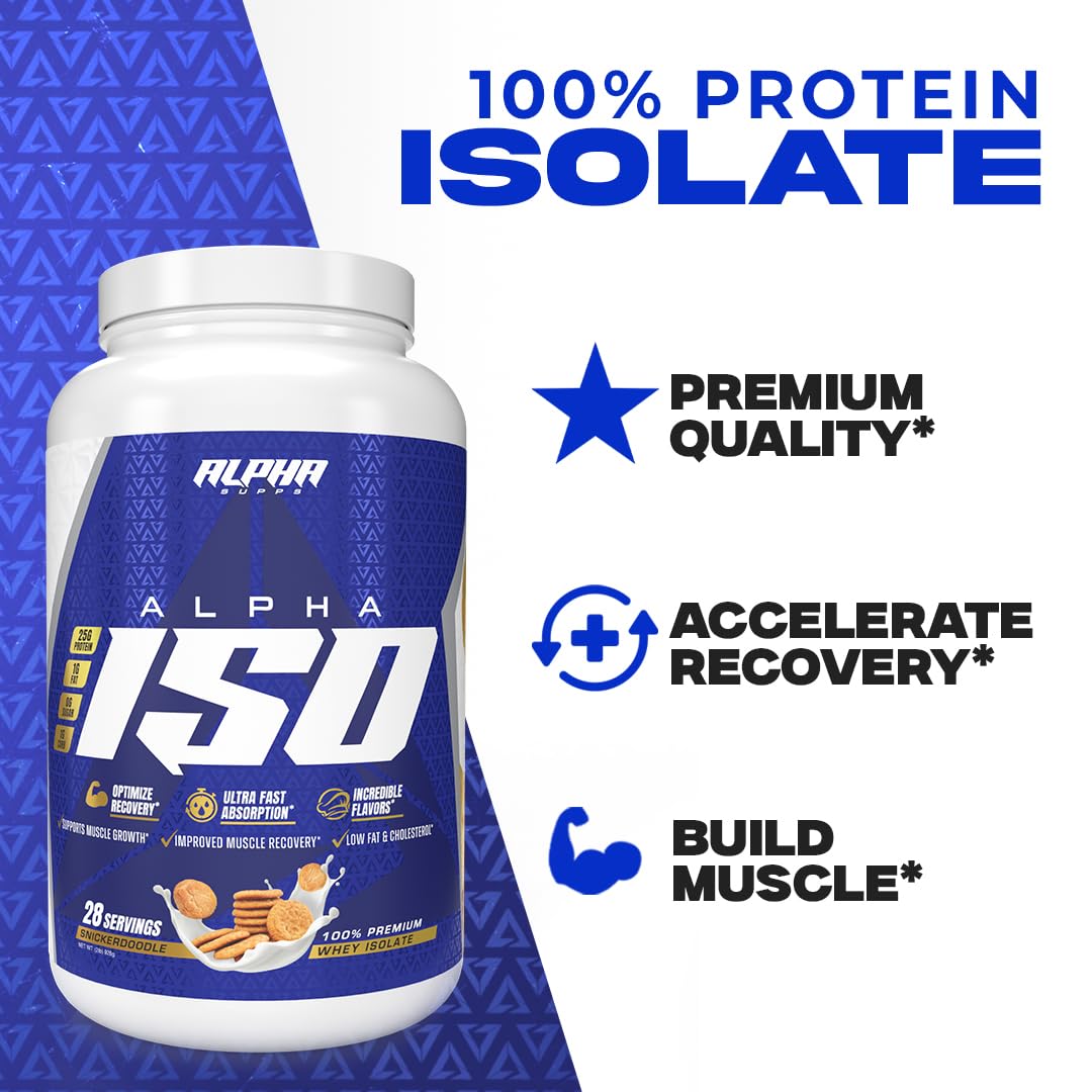 Alpha Supps ISO Low Carb 100% Whey Protein Isolate Powder, 32 Servings