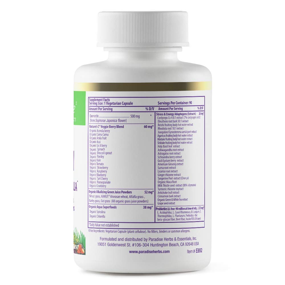 Paradise Herbs Earth's Blend Quercetin Capsule, 90 Vegetarian Capsules