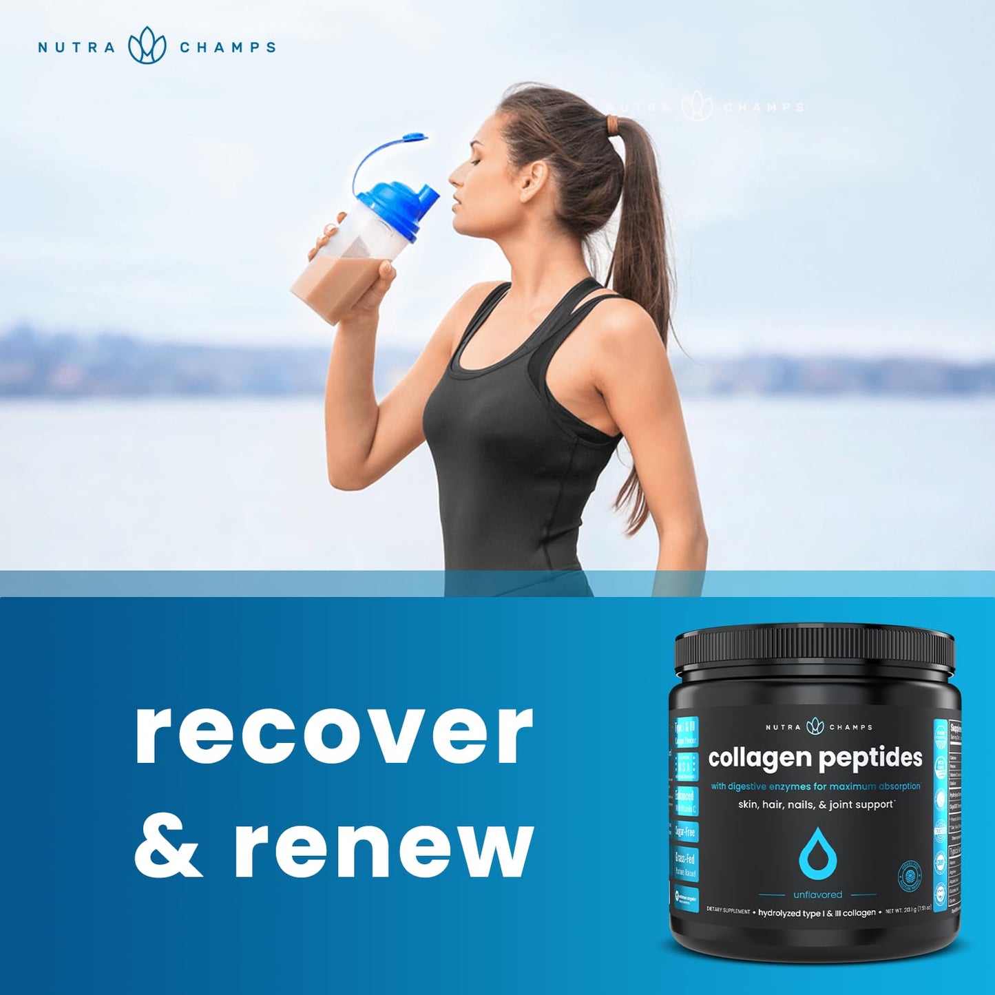 NutraChamps Collagen Peptides Powder, 7.46 oz