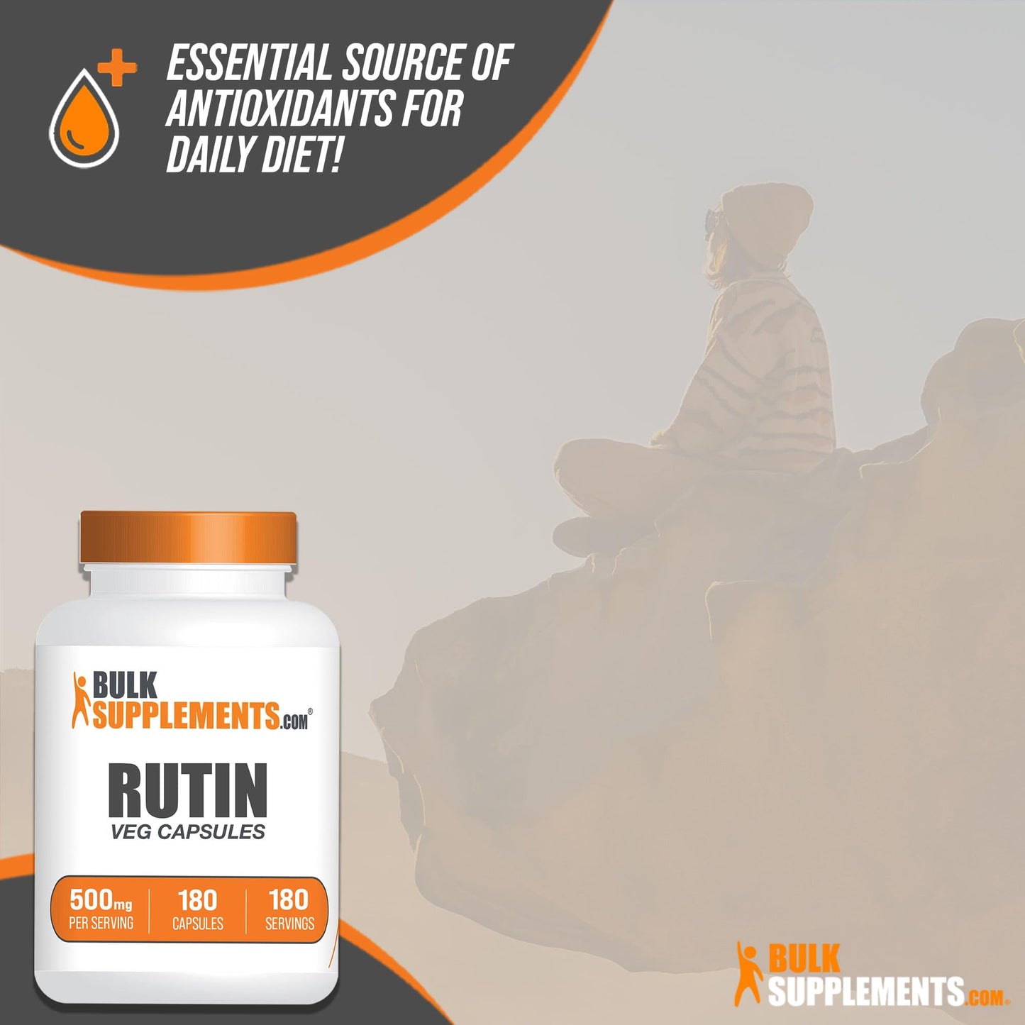 BulkSupplements Rutin 500mg Capsules, 180 Veg Capsules