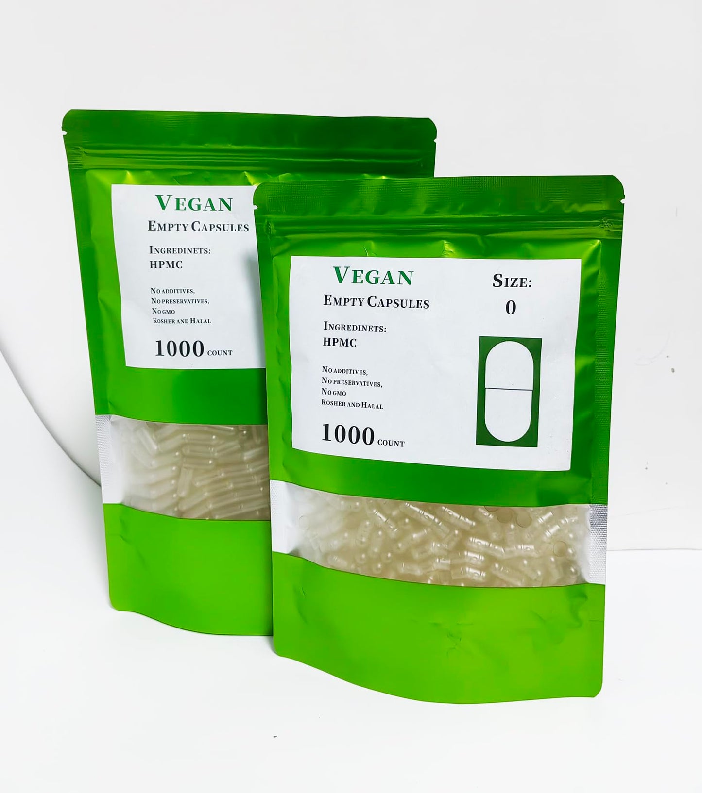 Generic Size 0 Empty Vegetable Capsules, Clear, 1000 Count