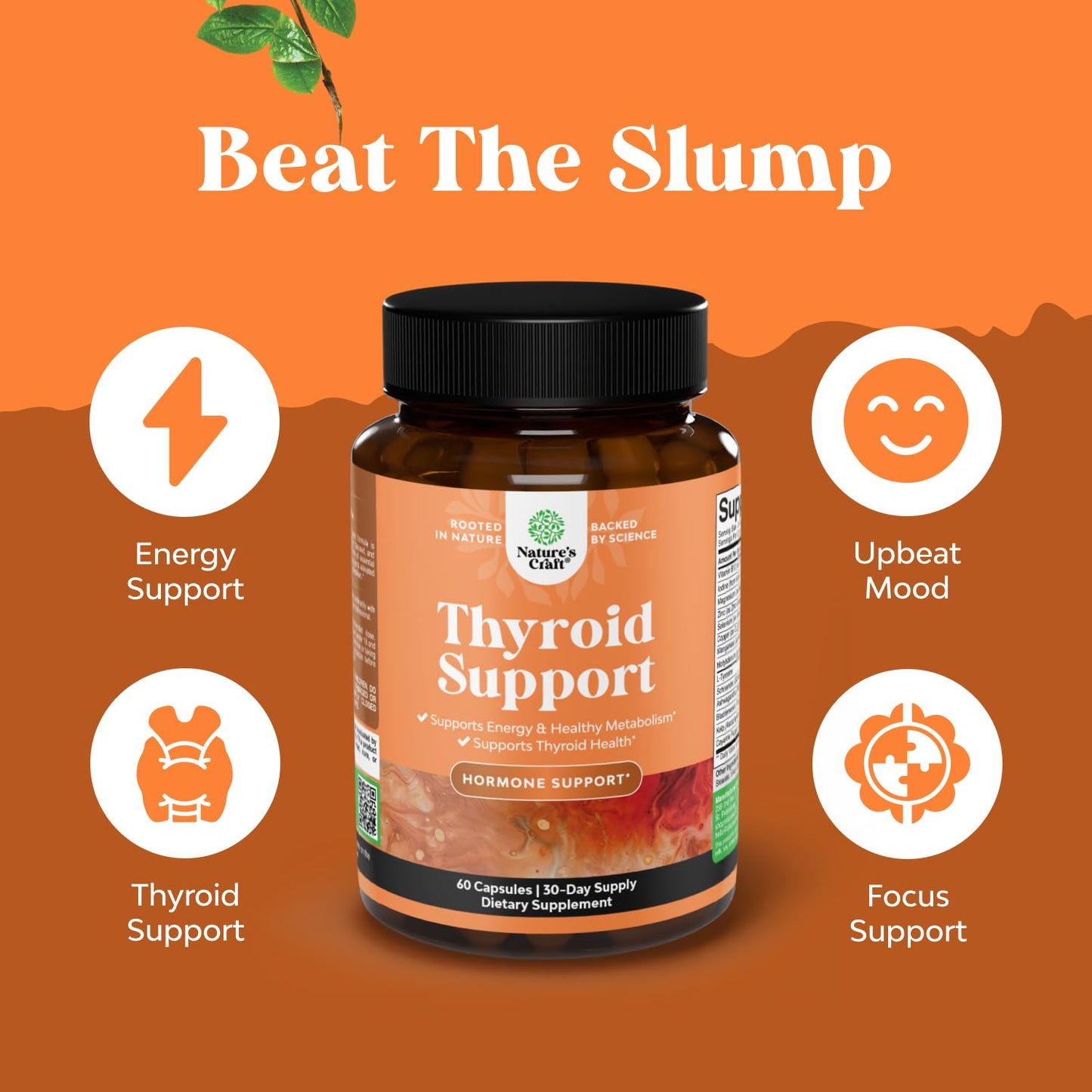 Natures Craft Herbal Thyroid Support Complex & High Absorption Magnesium Complex Capsules, 2-Pack
