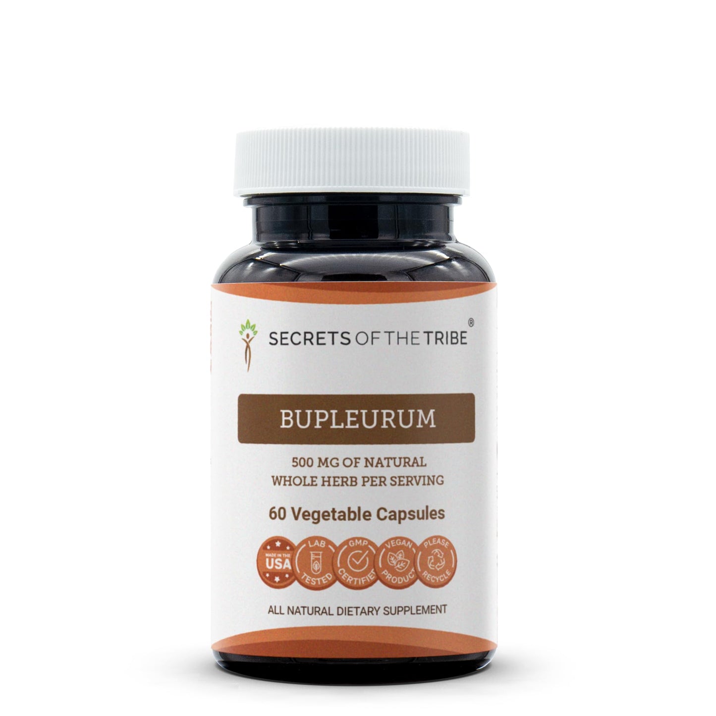 Secrets of the Tribe Bupleurum 500 mg Capsules, Bupleurum Chinense Dried Root, 60 Count