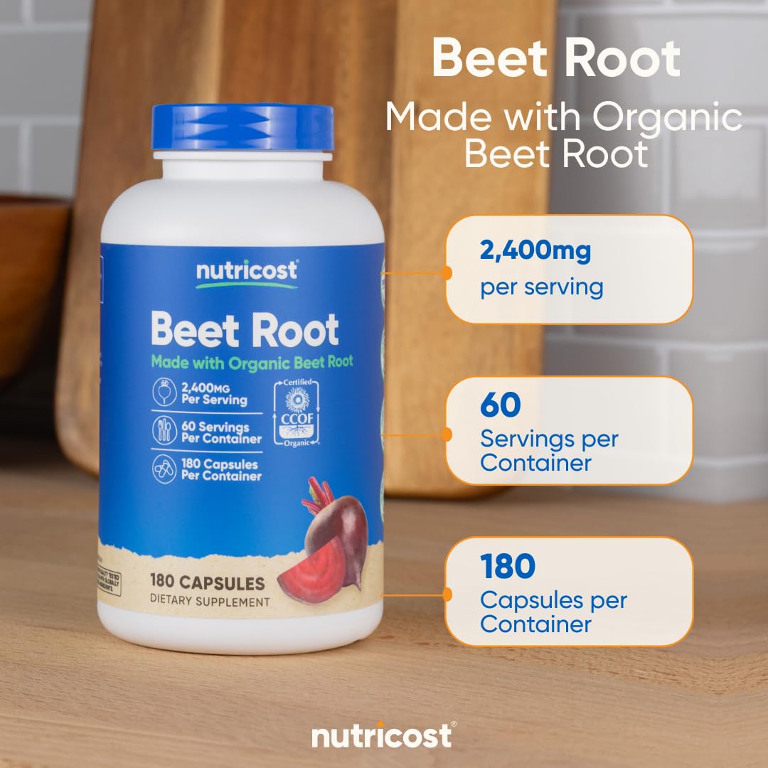 Nutricost Beet Root 2400mg Capsules, 180 Count