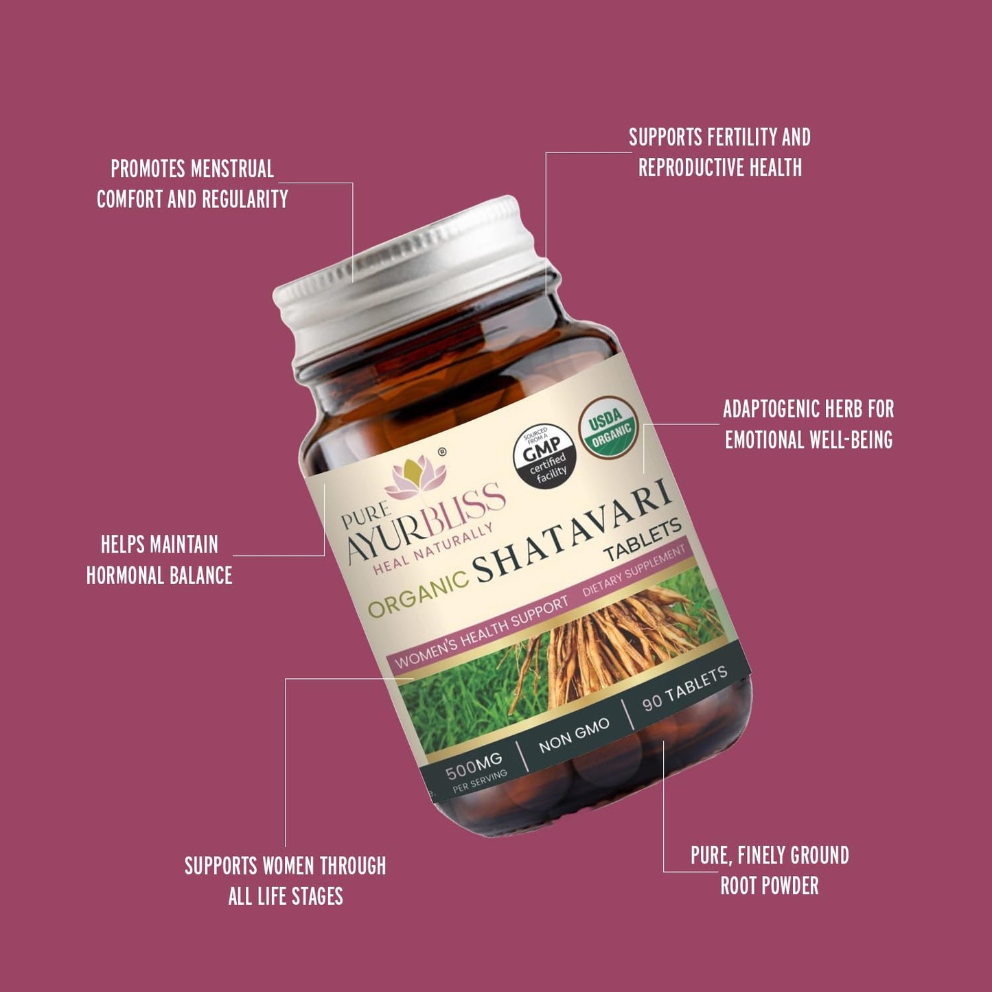 PureAyurbliss Shatavari Tablet 90 Count