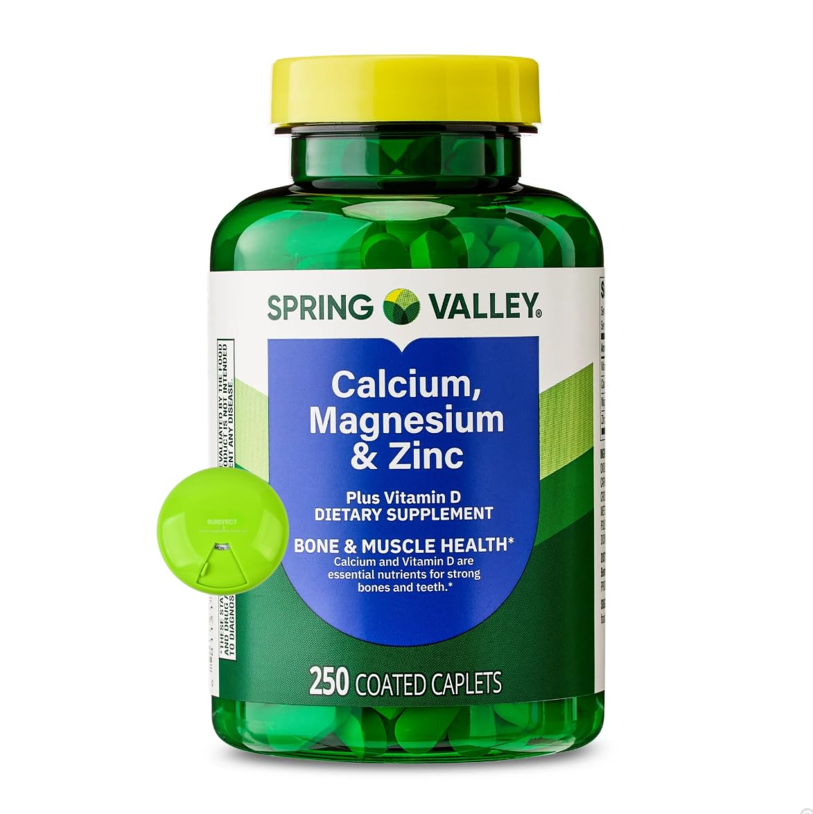 SUREFECT Calcium, Magnesium & Zinc Plus Vitamin D3 Coated Caplets, 250 Count