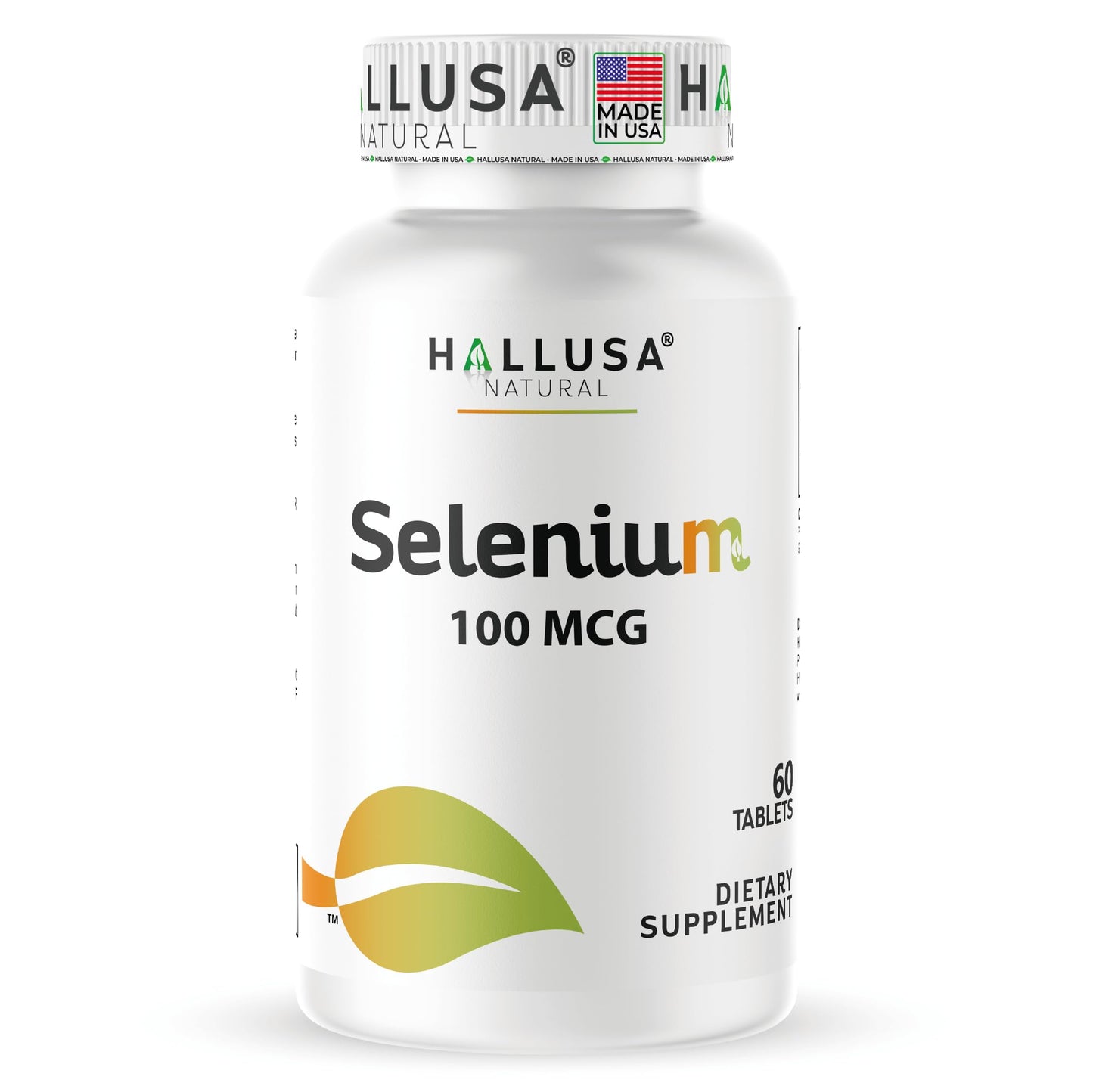 Hallusa Natural Selenium 100 mcg Tablets, 60 Count