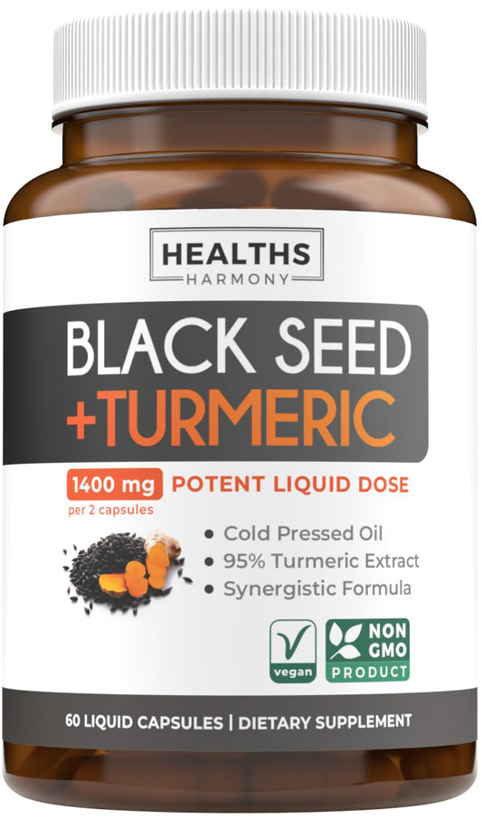 Healths Harmony Cold-Pressed Black Seed Oil Capsules, 60 Count