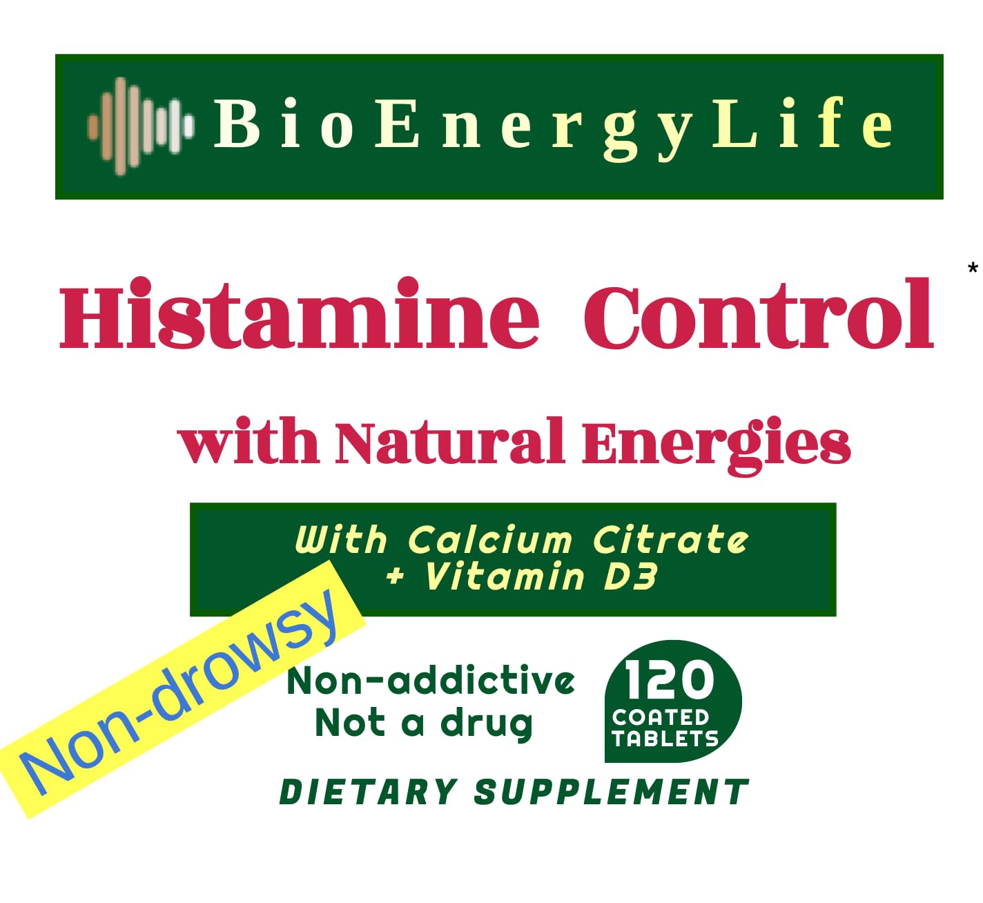 BioEnergyLife Histamine Control with Natural Energies Tablet, 120 Tablets
