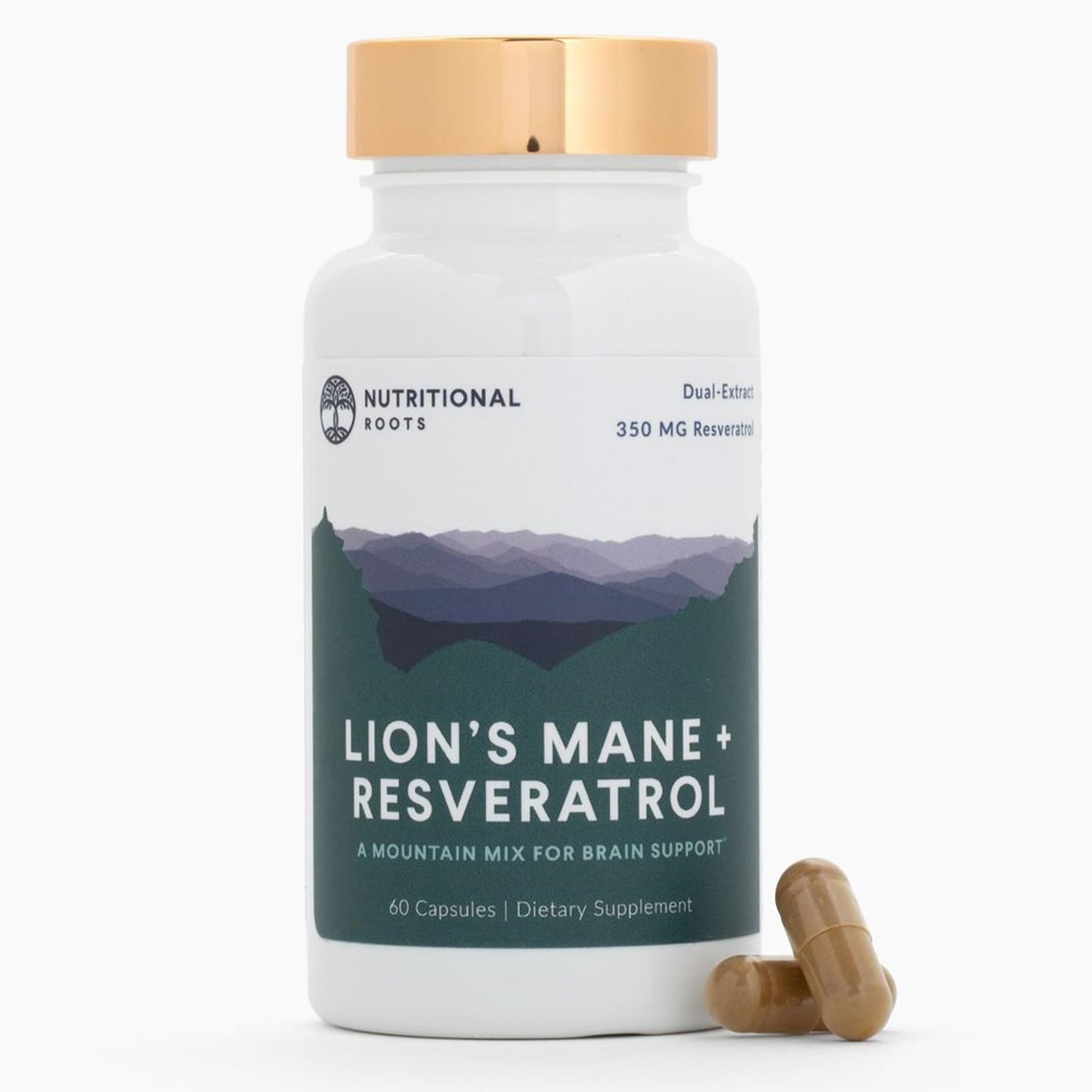 Nutritional Roots Lion’s Mane + Resveratrol Capsules, 60 Count