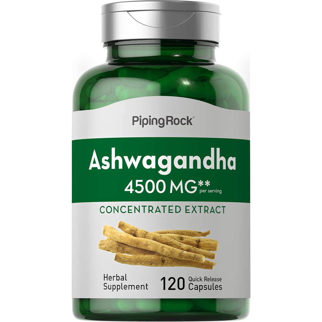 Piping Rock Ashwagandha with Black Pepper Extract Capsules, 120 Count