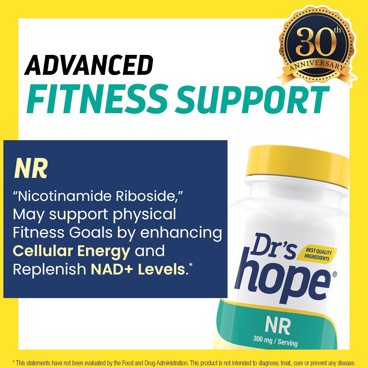 Dr’s Hope Nicotinamide Riboside NR Supplement 300mg Capsule, 120 Vegan Capsules