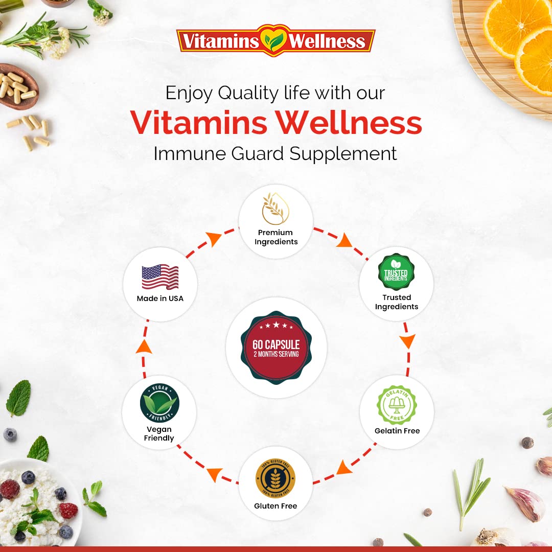 Vitamins Wellness 10-in-1 Immune Support Capsule, 60 Count