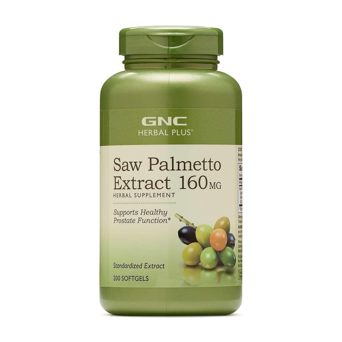 GNC Herbal Saw Palmetto Extract 160mg Softgels, 200 Count