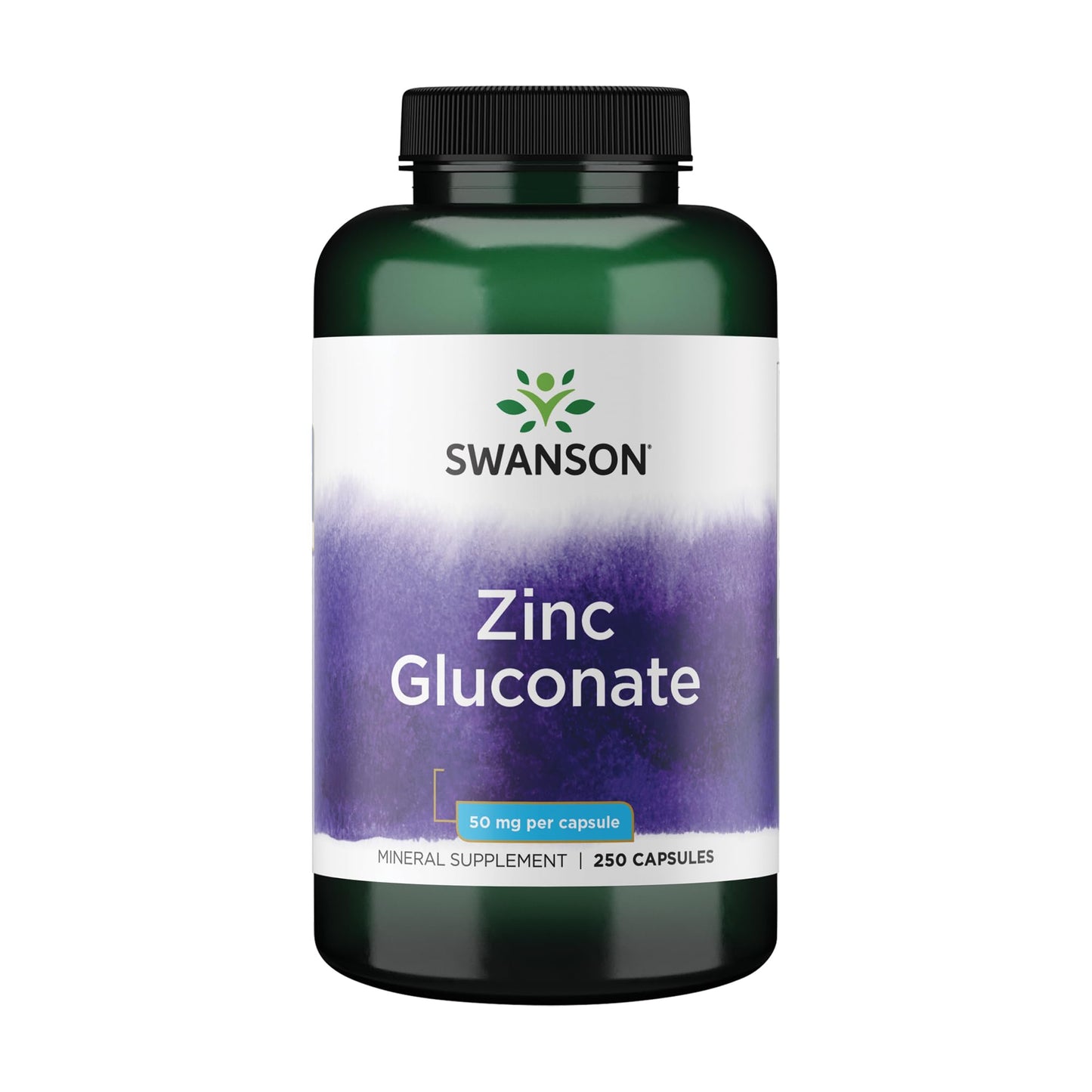 Swanson Zinc Gluconate Capsules, 250 Count