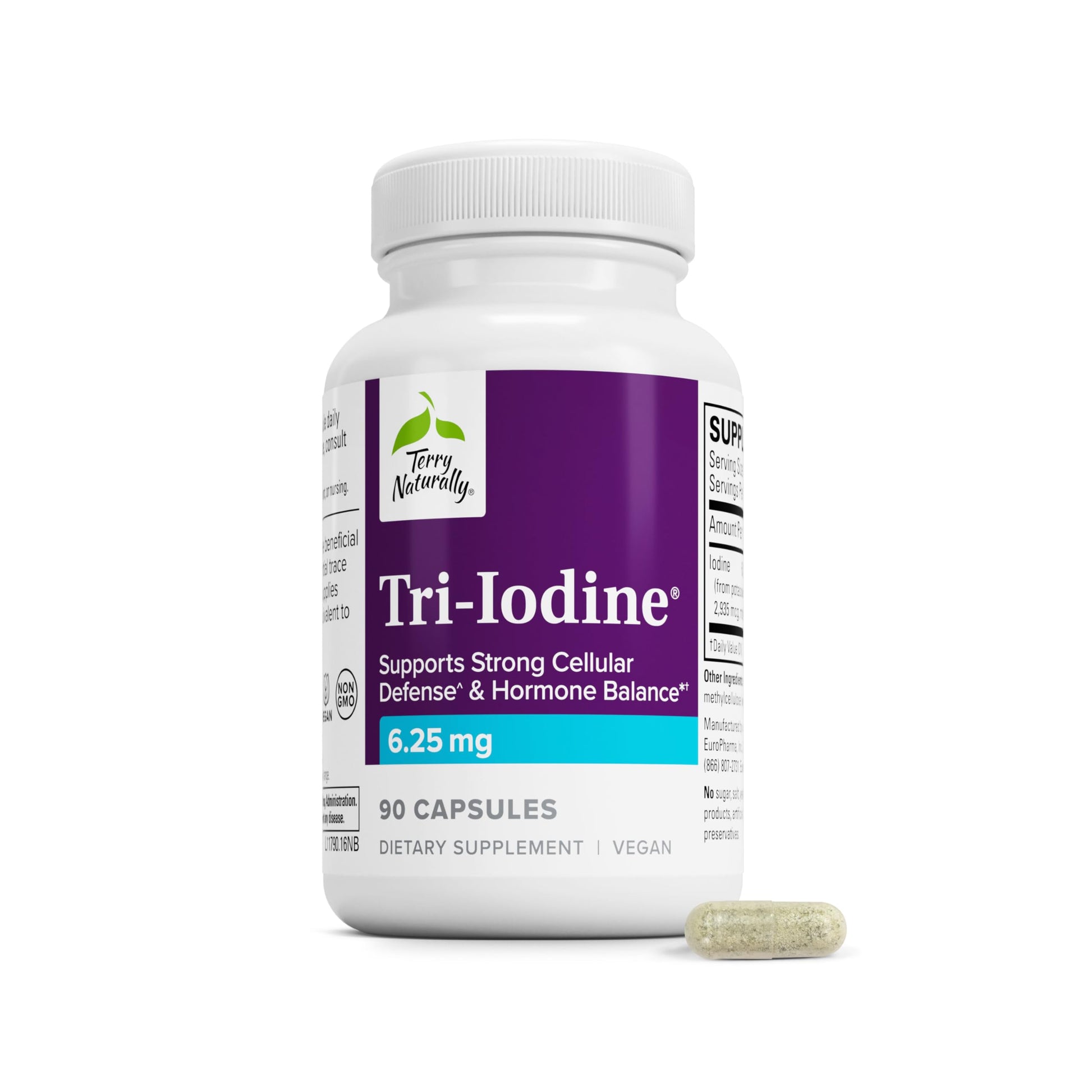 Terry Naturally Tri-Iodine 6.25mg Capsules, 90 Count