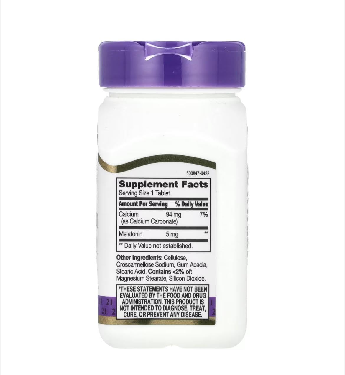21st Century Health Care Melatonin 5 mg Tablet, 120 Tablets