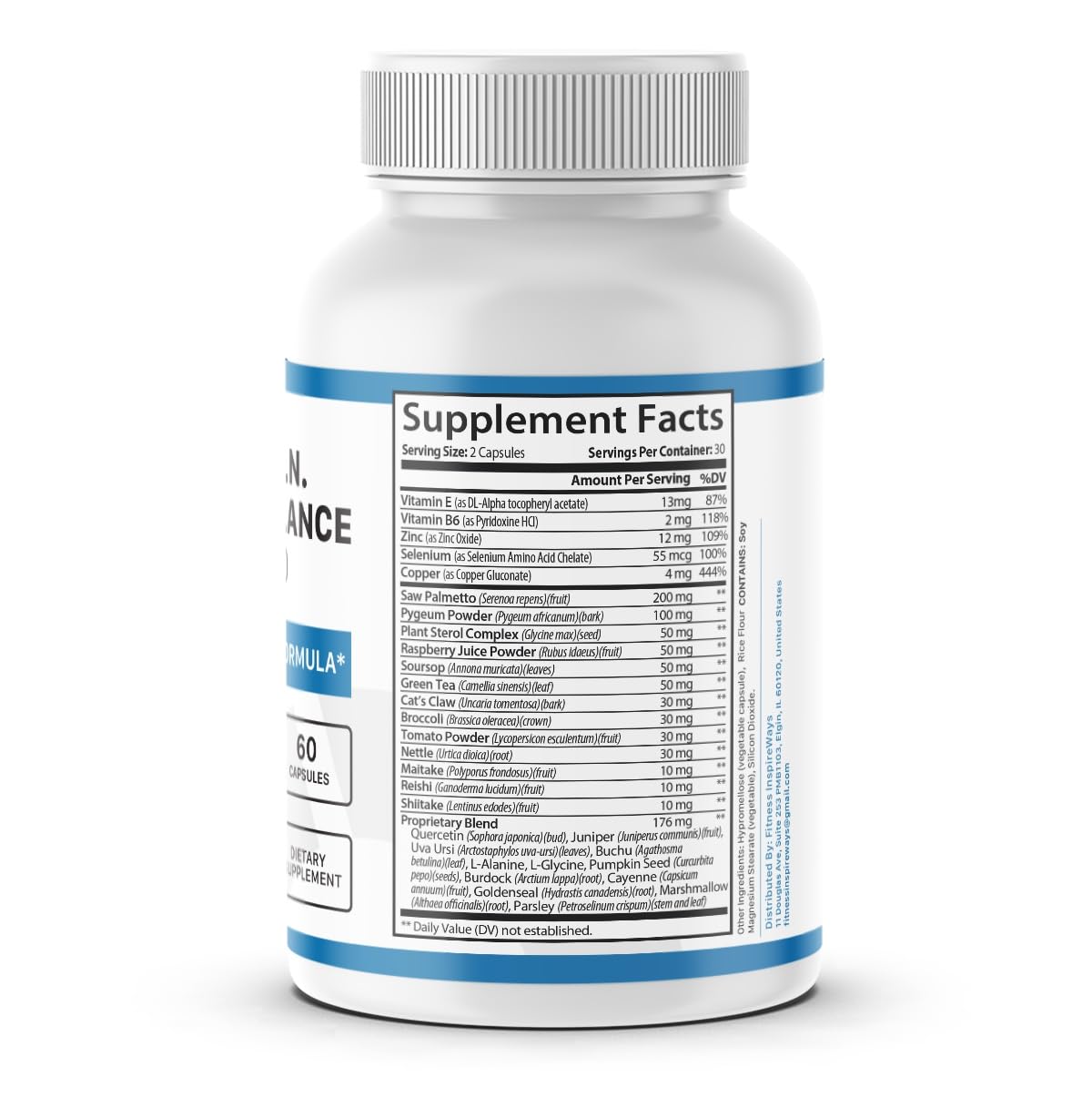 Fitness InspireWays M.E.N Balance Pro Pills Capsules 60 Count