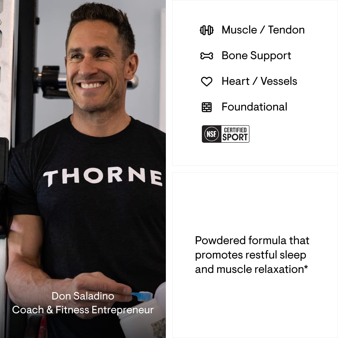 THORNE Sleep Support Duo Magnesium Bisglycinate Powder + Melaton-3, 2 Count
