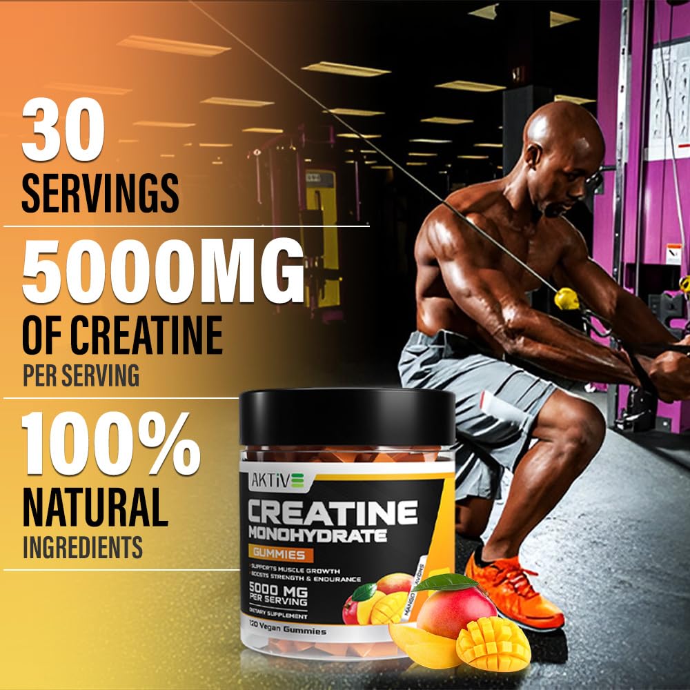 Aktive Supplements Creatine Monohydrate Gummies 120 Count