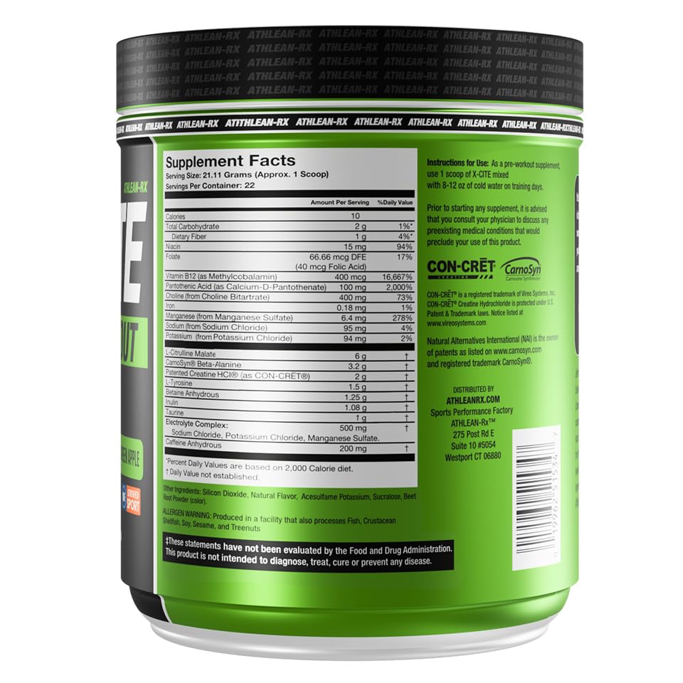 ATHLEAN-RX X-CITE Pre-Workout by ATHLEAN-X Powder 15.61 Ounce