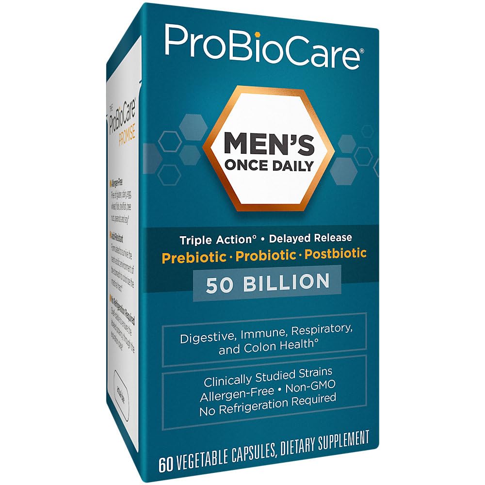 ProBioCare Men’s Once Daily Probiotic Capsule, 50B CFU, Digestive Health, 1 Count