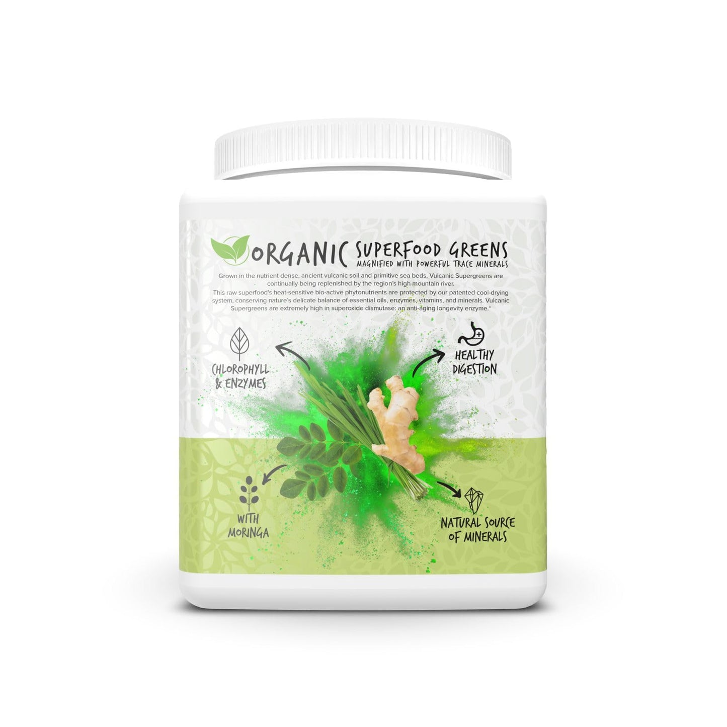Portions Master Vulcanic Supergreens, Wheatgrass & Spirulina Powder 7.9 Ounce