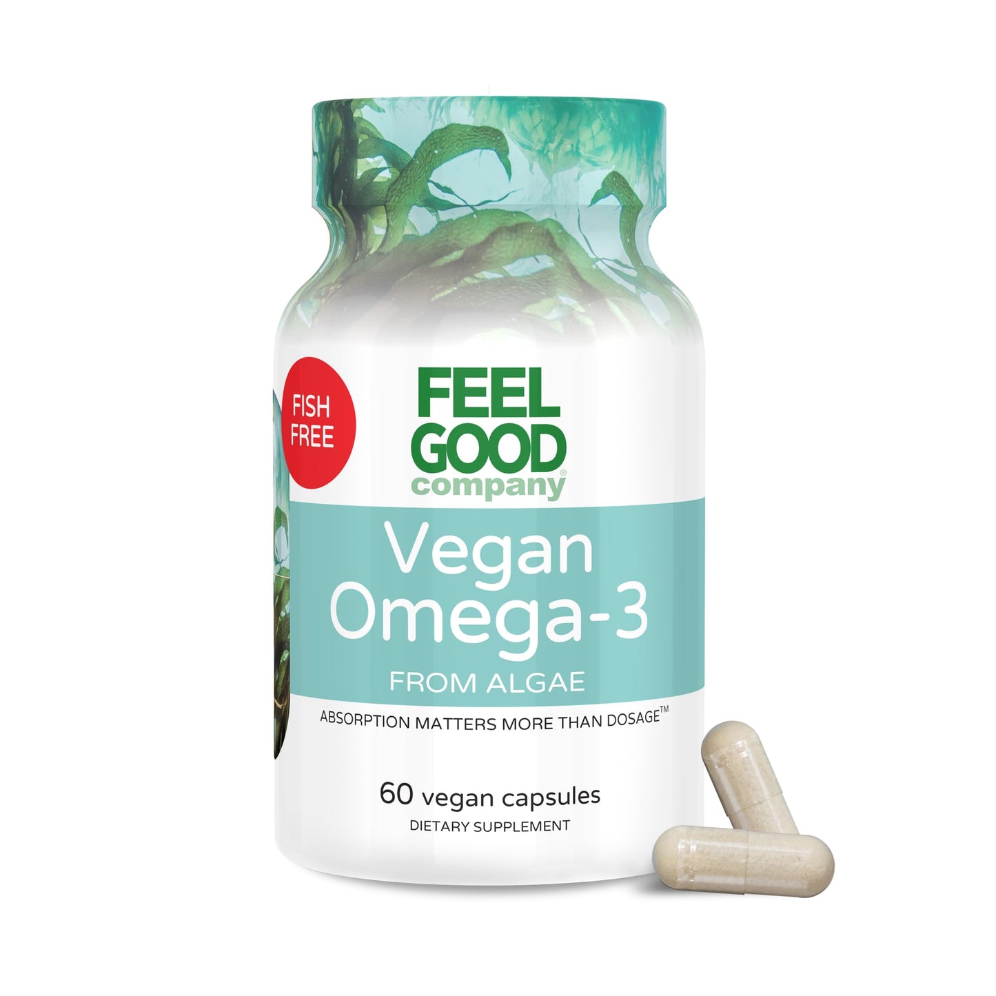 FEEL GOOD Vegan Omega-3 Algae-Based Fish-Free 60 Capsules