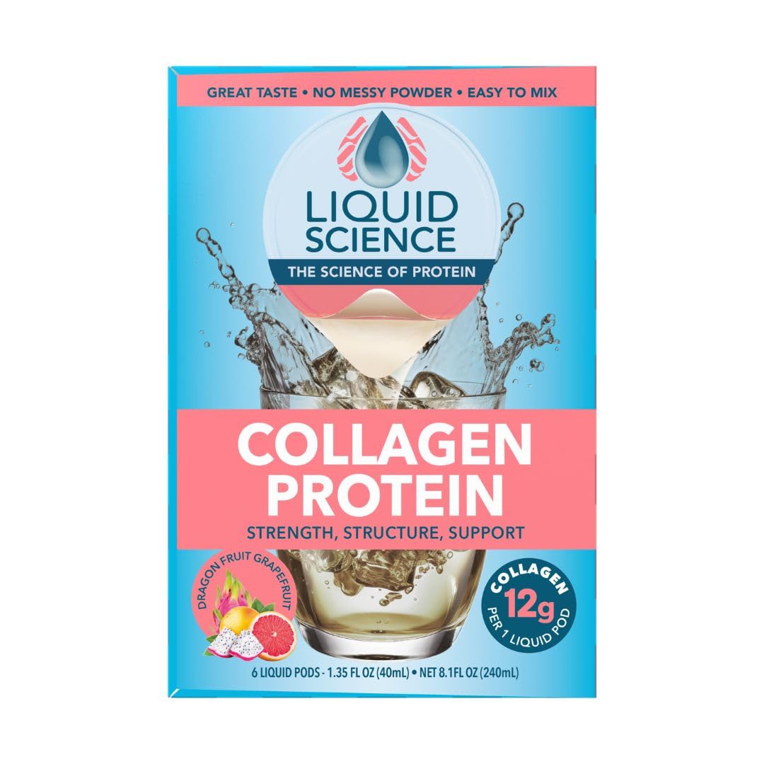 Java House Liquid Science Dragon Fruit Grapefruit Single Serve Collagen Capsules, 6 Count