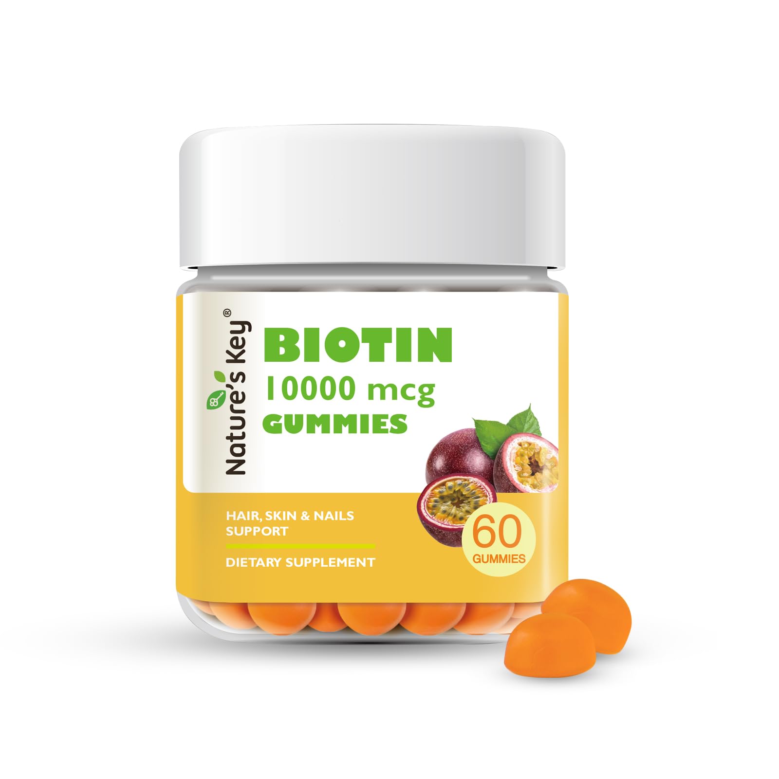 Nature's Key Biotin Gummies 10000mcg Gummy, 60 Count